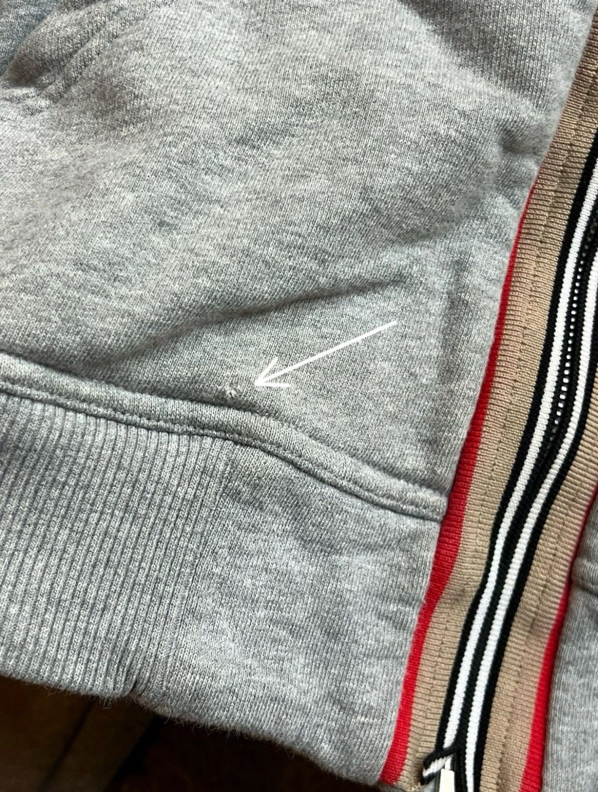 Burberry BURBERRY⚡️Men Size XS "Lexington" Icon stripe gray zip hoodie Size US XS / EU 42 / 0 - 10 Thumbnail
