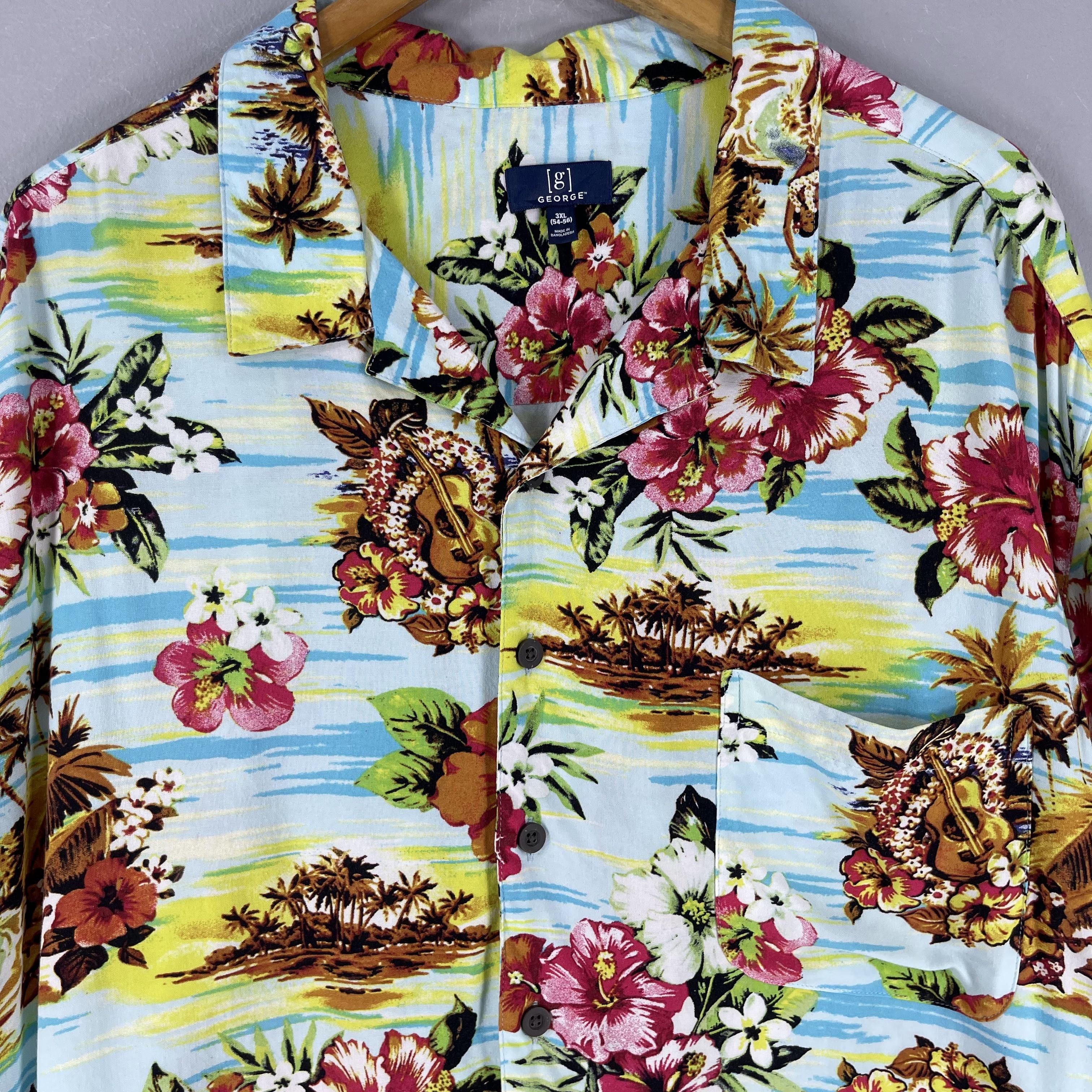 Vintage Vintage Hawaii Island Beach Aloha Floral Motive Rayon Shirt Size US XXL / EU 58 / 5 - 2 Thumbnail