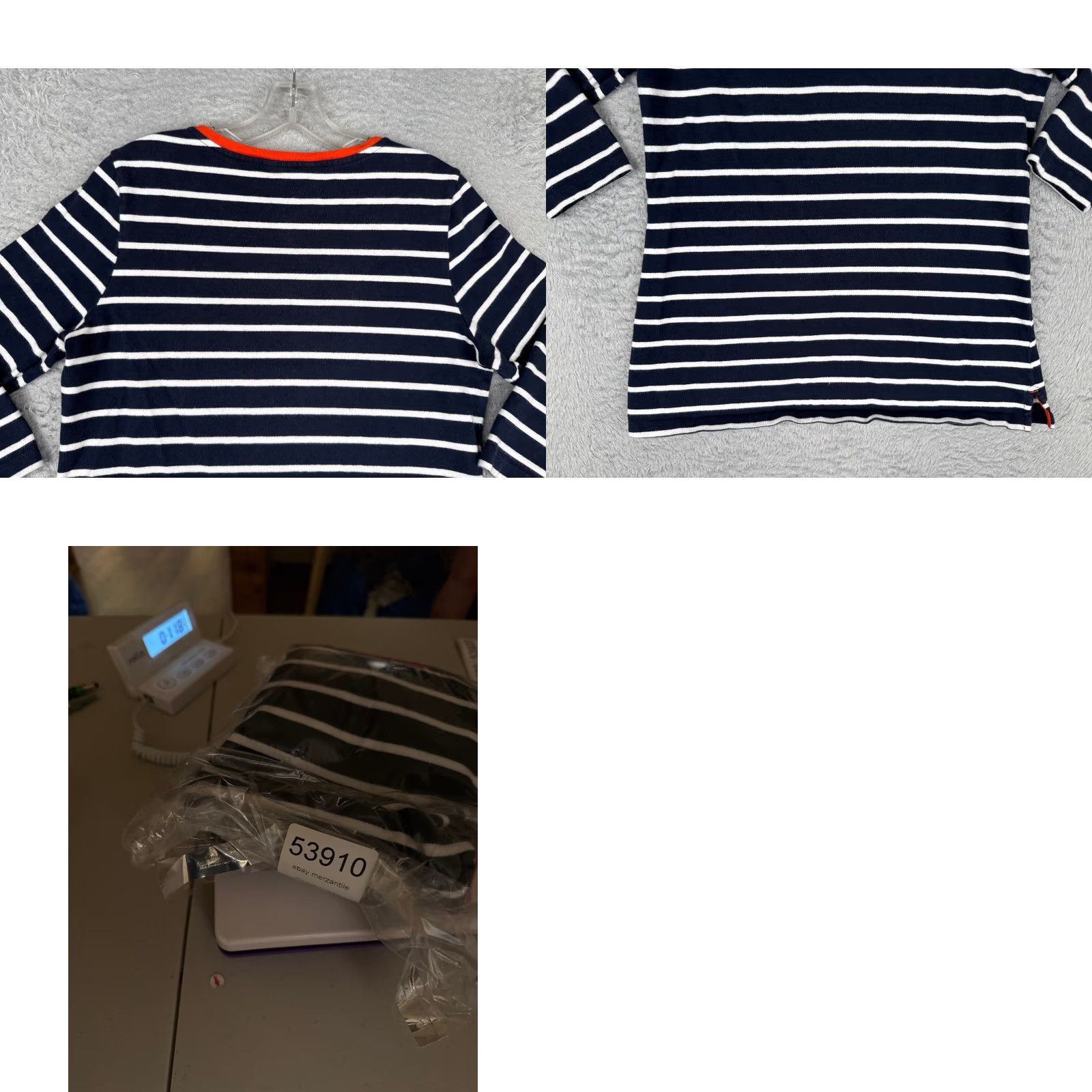Tommy Hilfiger Tommy Hilfiger Polo Shirt Women M Blue Stripe 3/4 Sleeve Cotton Pocket Read Size M / US 6-8 / IT 42-44 - 9 Thumbnail