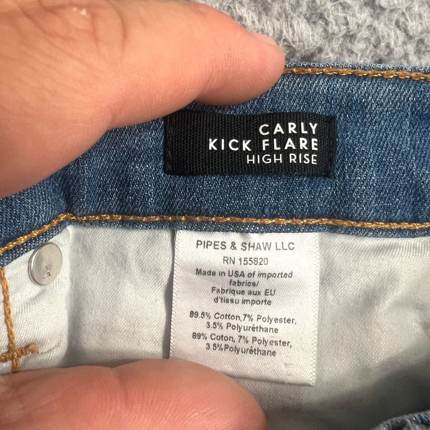 Veronica Beard VERONICA BEARD Carly Kick Flare High Rise Jeans Bright Blue Size 27 Made In USA USA Preppy Classic Designer Jeans Size 27" / US 4 / IT 40 - 7 Thumbnail