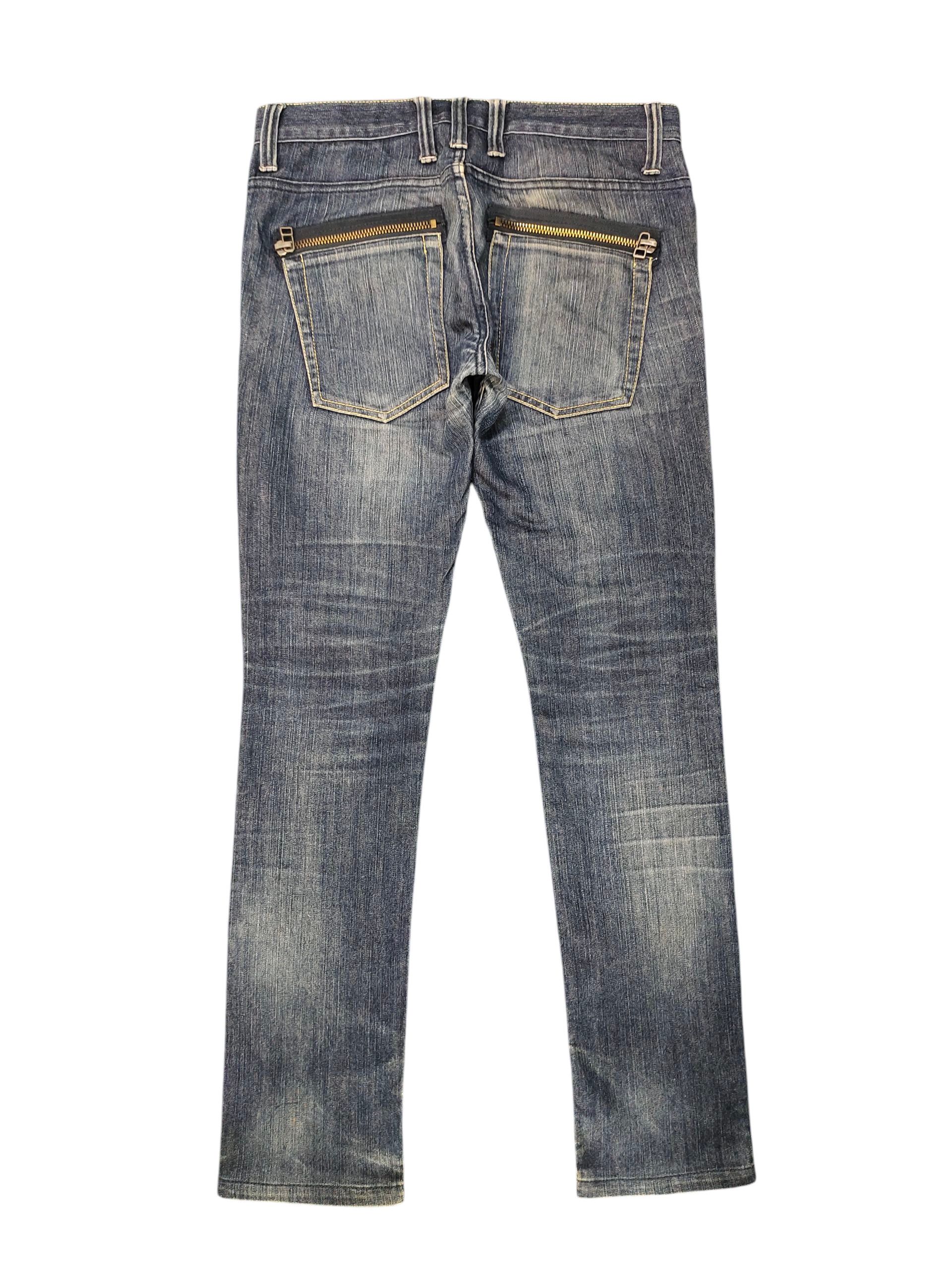 Comme des Garcons × Undercover Vintage Bike Star Japan Zipper Pocket Distress Denim Jeans Size US 33 - 1 Thumbnail