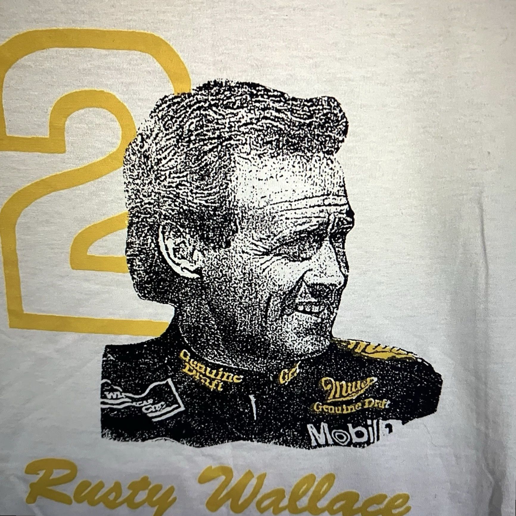 Rusty VINTAGE Rusty Wallace NASCAR T-Shirt Men Large White 90s Miller Genuine Draft Race Fan Size US L / EU 52-54 / 3 - 4 Thumbnail