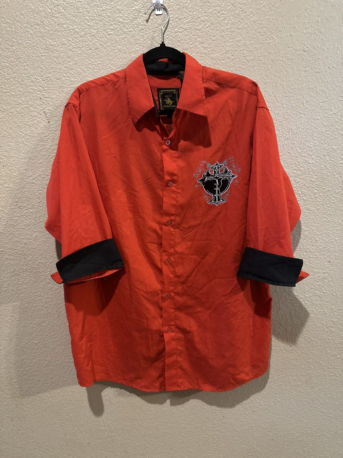 Other Y2k button up with cross embroidery on front and back Size US L / EU 52-54 / 3 - 4 Thumbnail