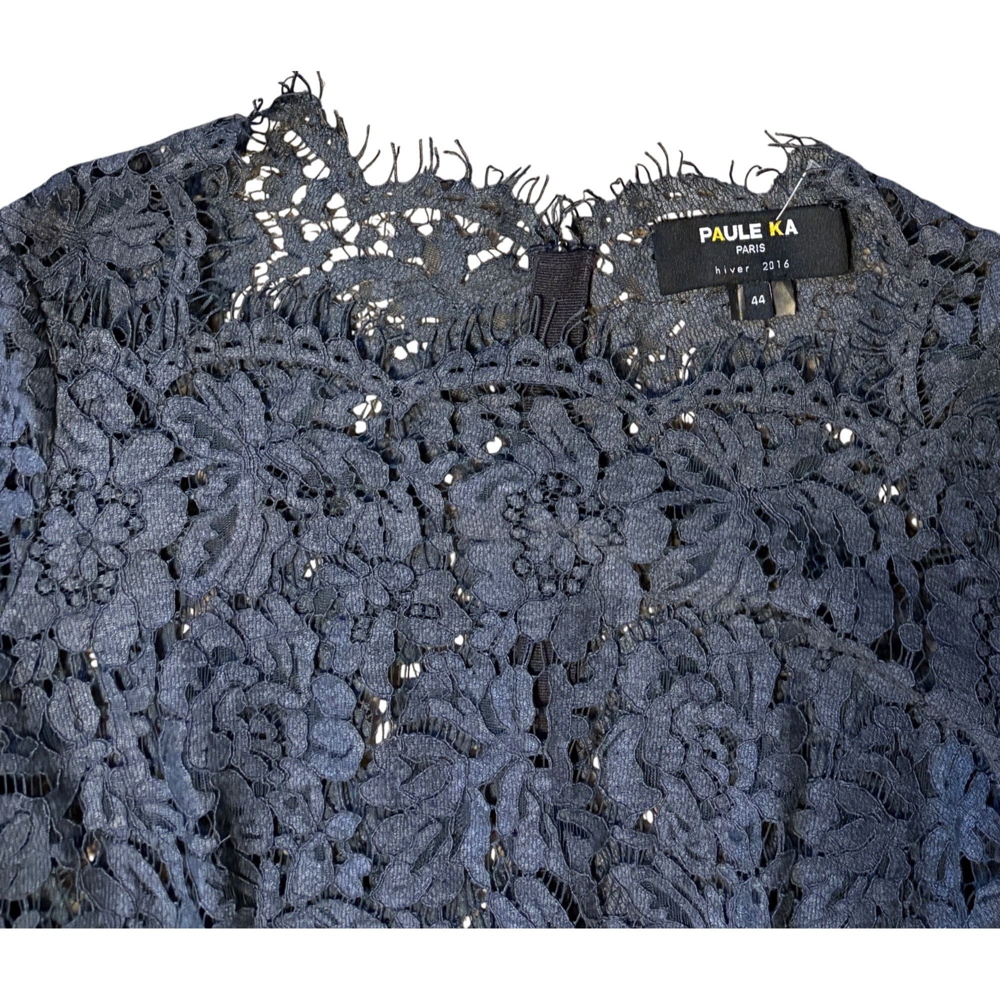 PAULE KA $1120 Paule Ka Paris 44 12 Lace Sheath Dress Gray Cocktail W Size XL / US 12-14 / IT 48-50 - 11 Thumbnail