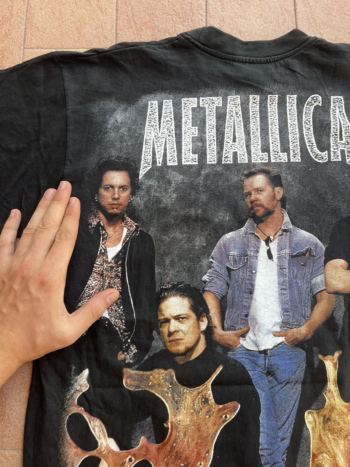 Band Tees × Vintage Vintage Metallica AOP 90s t shirt Size US L / EU 52-54 / 3 - 8 Thumbnail