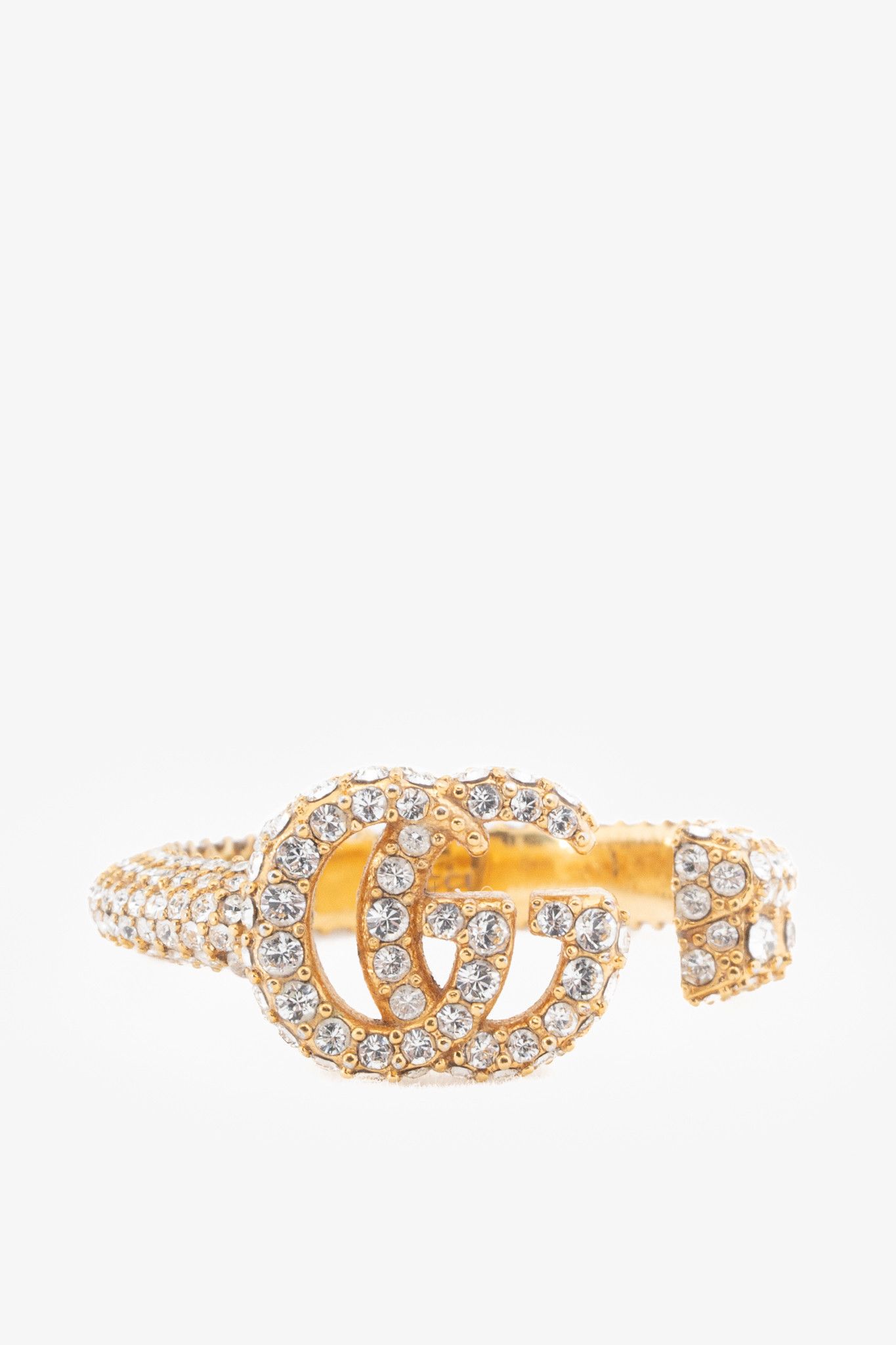Gucci Gucci GG Marmont Gold-Finish Key Crystal Ring Size ONE SIZE - 1 Thumbnail