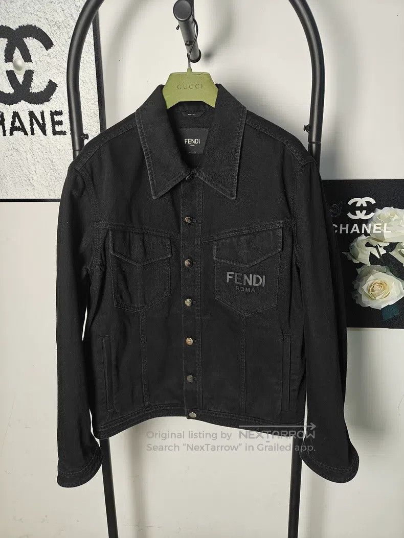 Fendi Fendi Logo Printed Denim Jacket Size US M / EU 48-50 / 2 - 1 Thumbnail