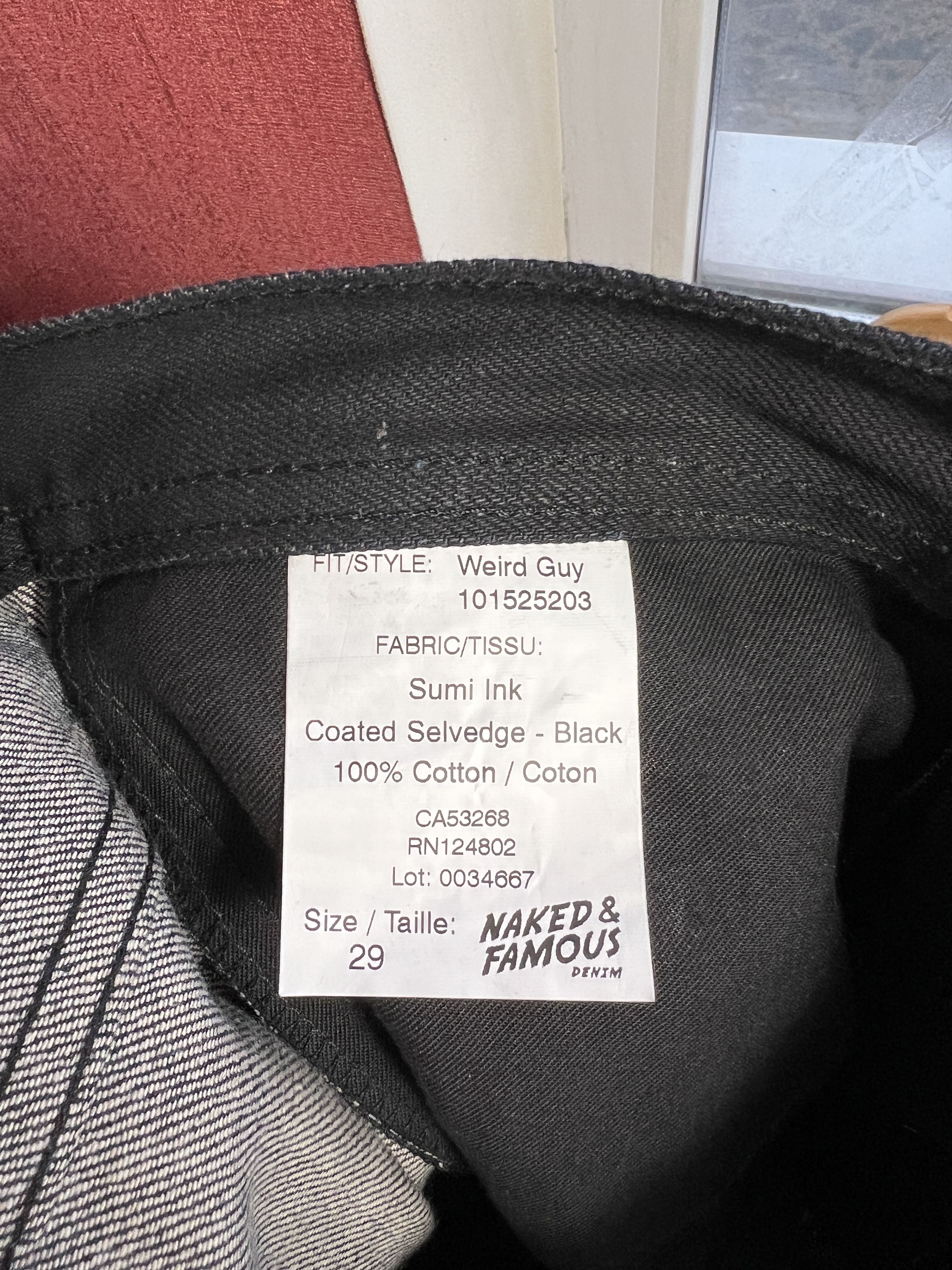 Naked & Famous naked famous denim black selvedge pants skinny wax jeans Size US 29 - 9 Thumbnail