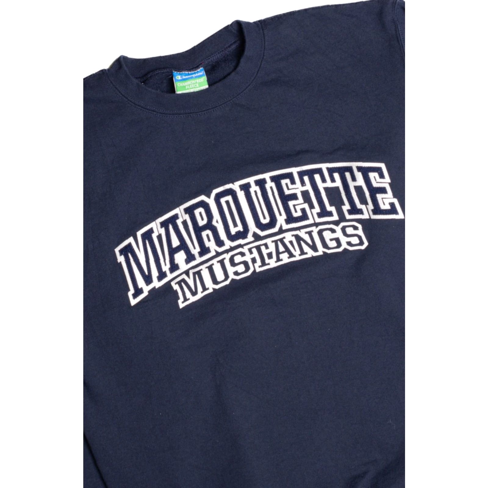 Champion VINTAGE Marquette Mustangs Sweatshirt Small Dark Blue Champion Sweatshirt Pullover Unisex Adults Blue 90s 80s Mens Womens Boys Girls Size US S / EU 44-46 / 1 - 2 Thumbnail