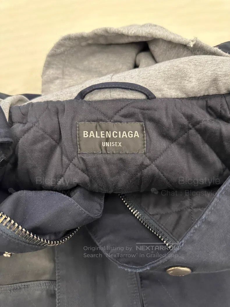 Balenciaga Balenciaga Carhartt Four-Pocket Distressed Hooded Jacket Size US S / EU 44-46 / 1 - 5 Thumbnail