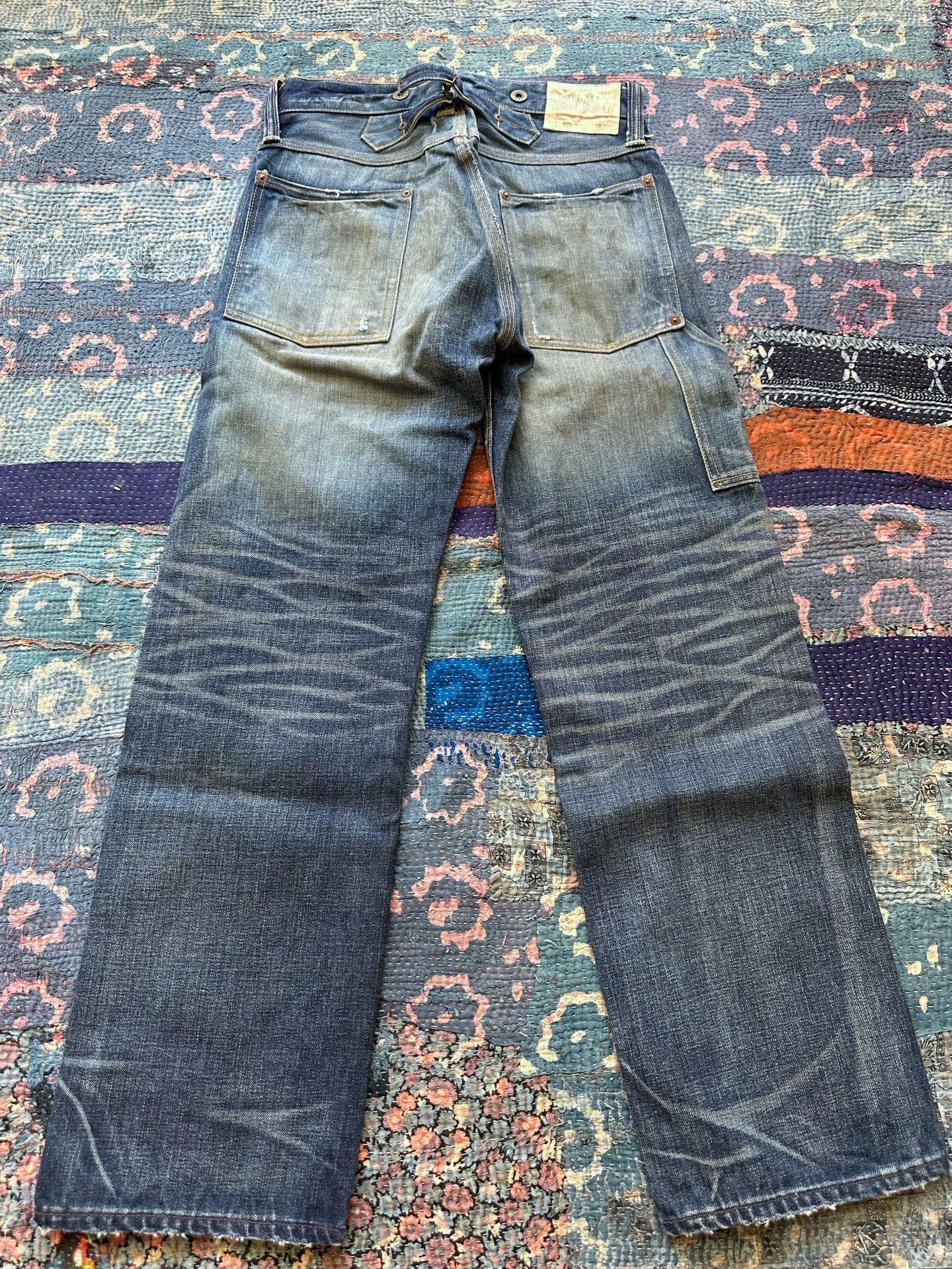 RRL Ralph Lauren RRL Deep Denim Vintage Wash Distressed Ripped Pants 28 Size US 28 / EU 44 - 2 Thumbnail