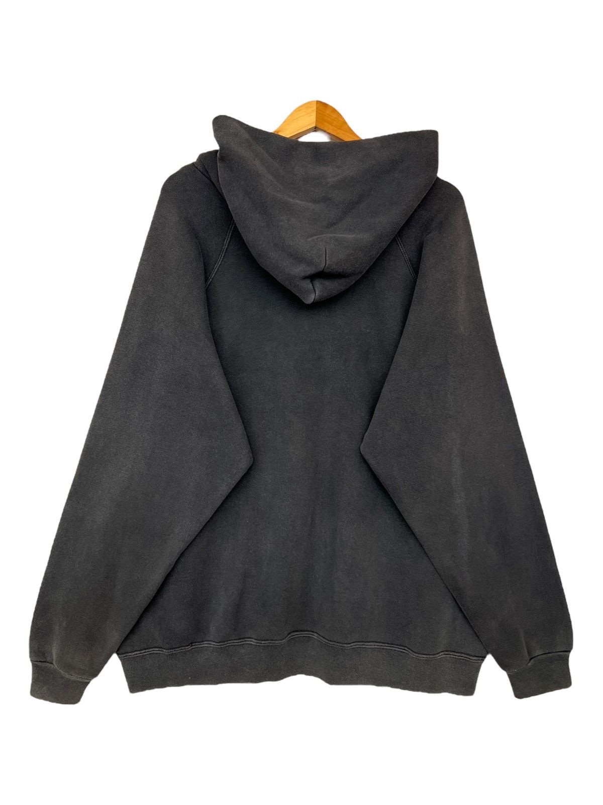 Vintage Vintage 90s Adidas Distressed Sunfaded Baggy Black Hoodie Size US XL / EU 56 / 4 - 4 Thumbnail