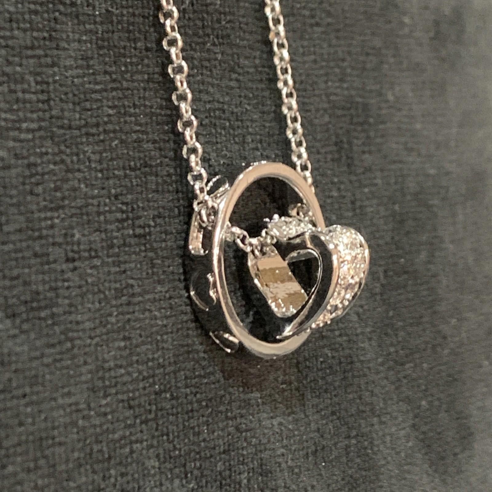 The Unbranded Brand Gorgeous 18k White Gold RGP Necklace And Pendants, Heart Size ONE SIZE - 1 Thumbnail