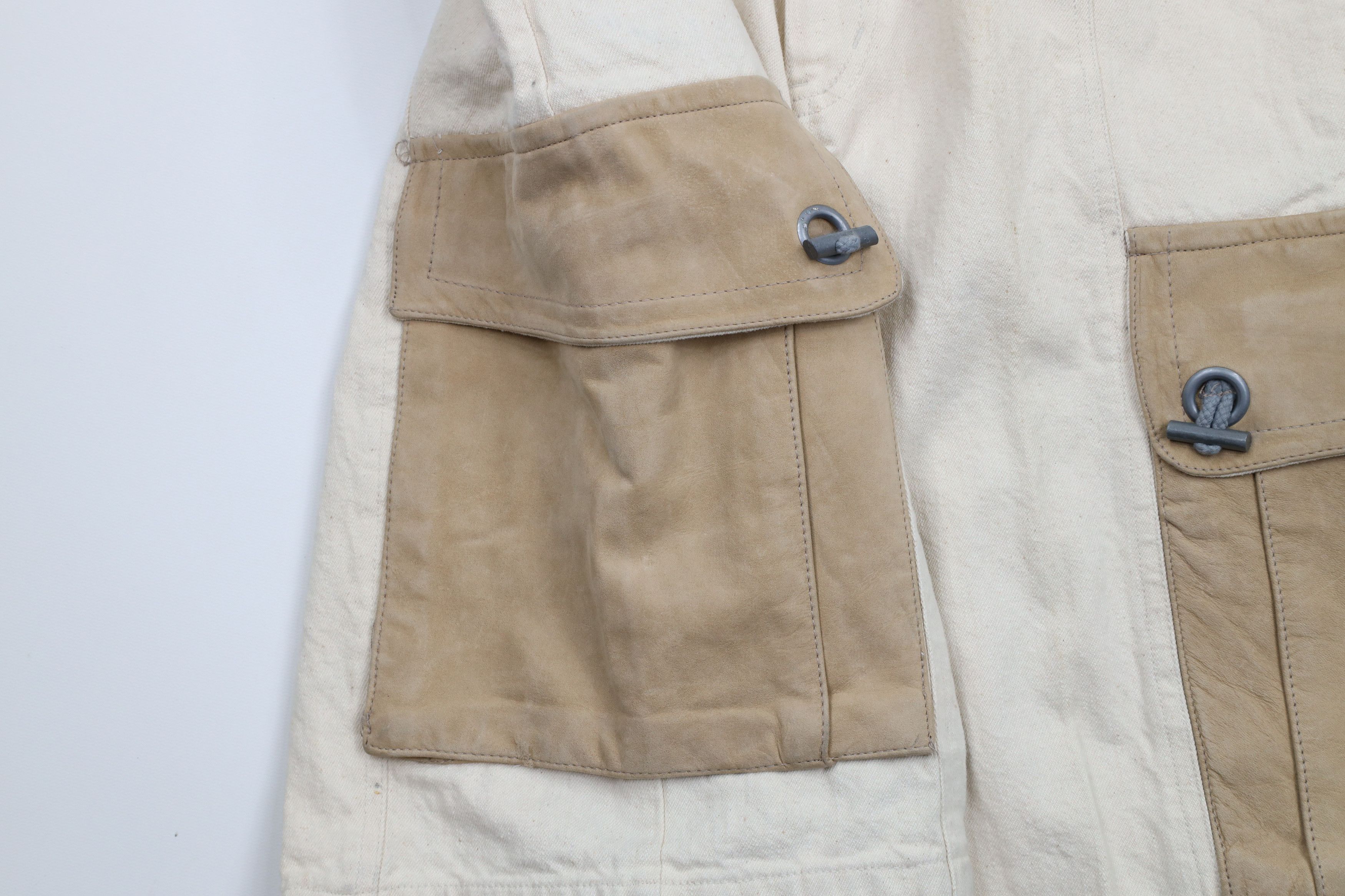 Vintage Deadstock Vintage 90s Streetwear Leather Denim Cargo Shorts Size US 29 - 6 Thumbnail