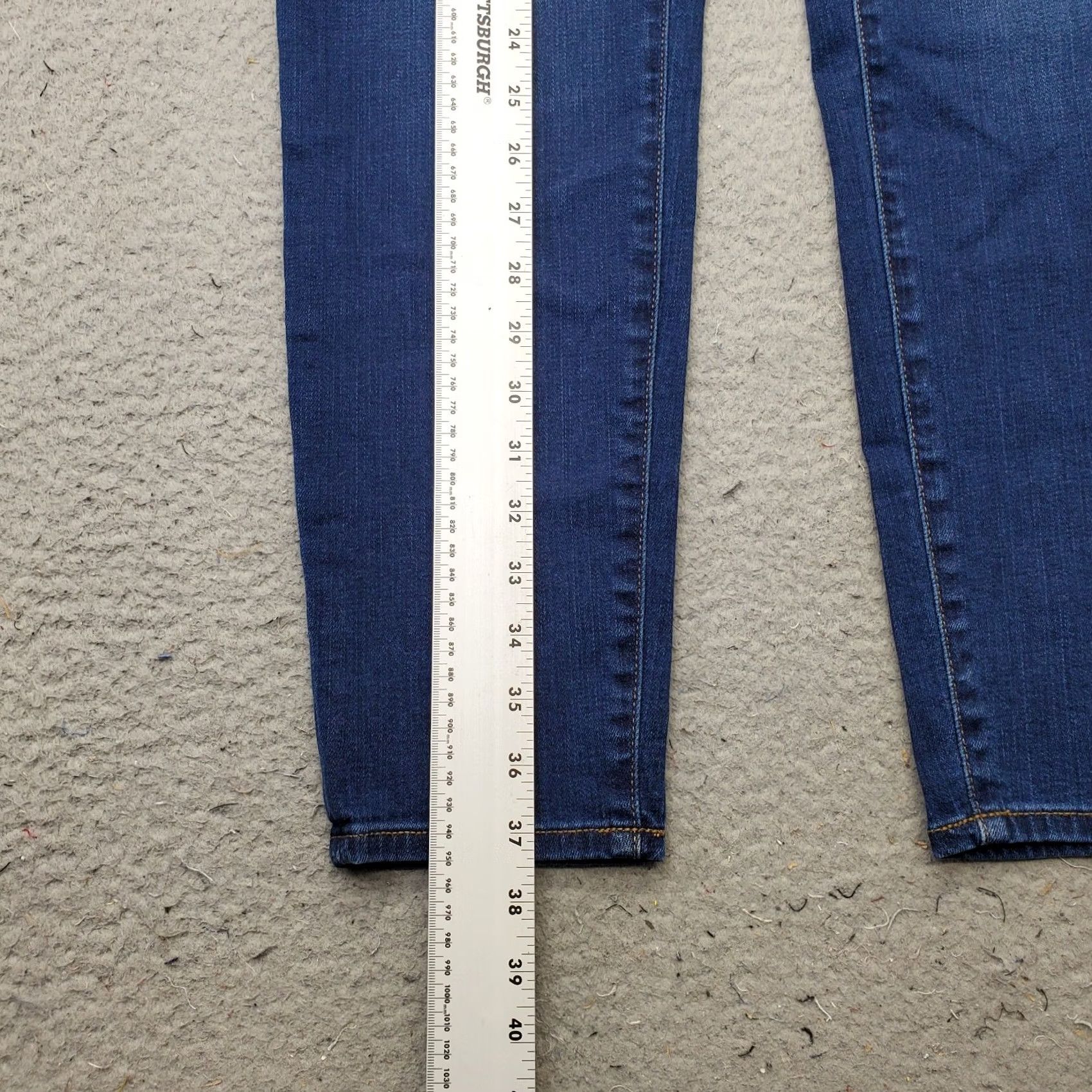 J.Crew J.CREW Women 31 Blue Denim Stretch Mid-Rise 9" Skinny Jeans - Boho Faded Whiskered Size 24" / US 00 / IT 34 - 3 Thumbnail