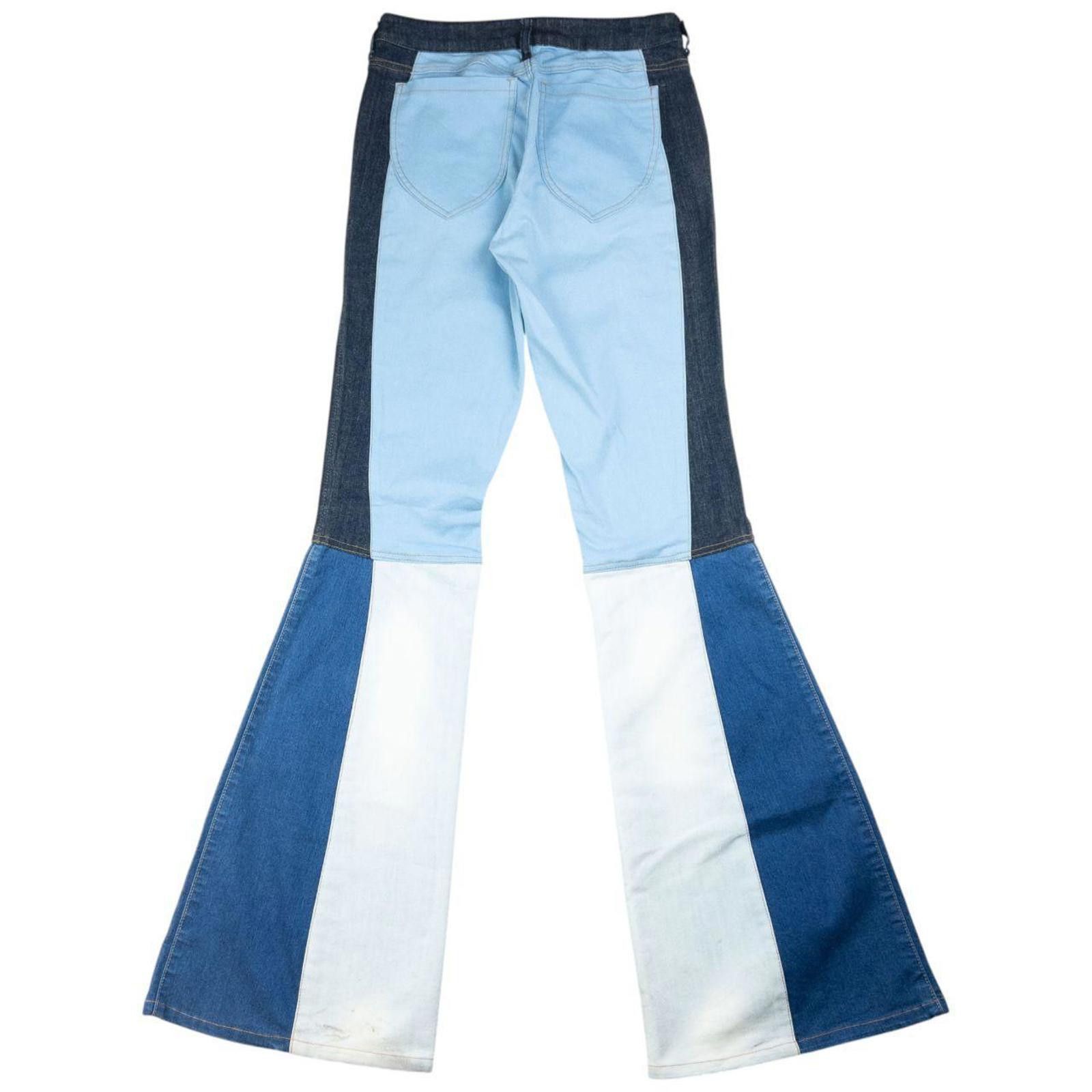 Armani Exchange Vintage Armani Jeans Colour Block Flared Denim Jeans W30 Size 30" / US 8 / IT 44 - 2 Thumbnail