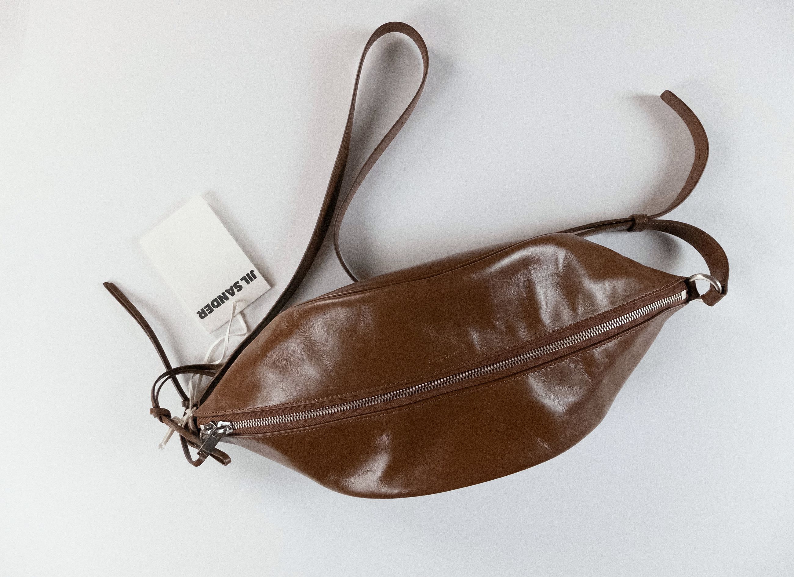 Jil Sander JIL SANDER medium brown leather Taco belt / crossbody bag Size ONE SIZE - 3 Thumbnail