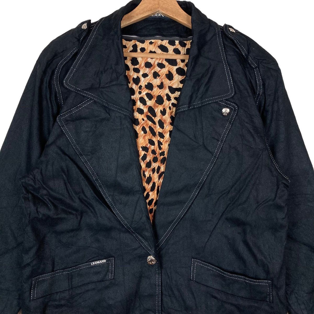 Leonard Paris Vintage Leonard PARIS Leopard Pattern Inside Blazer Coat Size US M / EU 48-50 / 2 - 2 Thumbnail