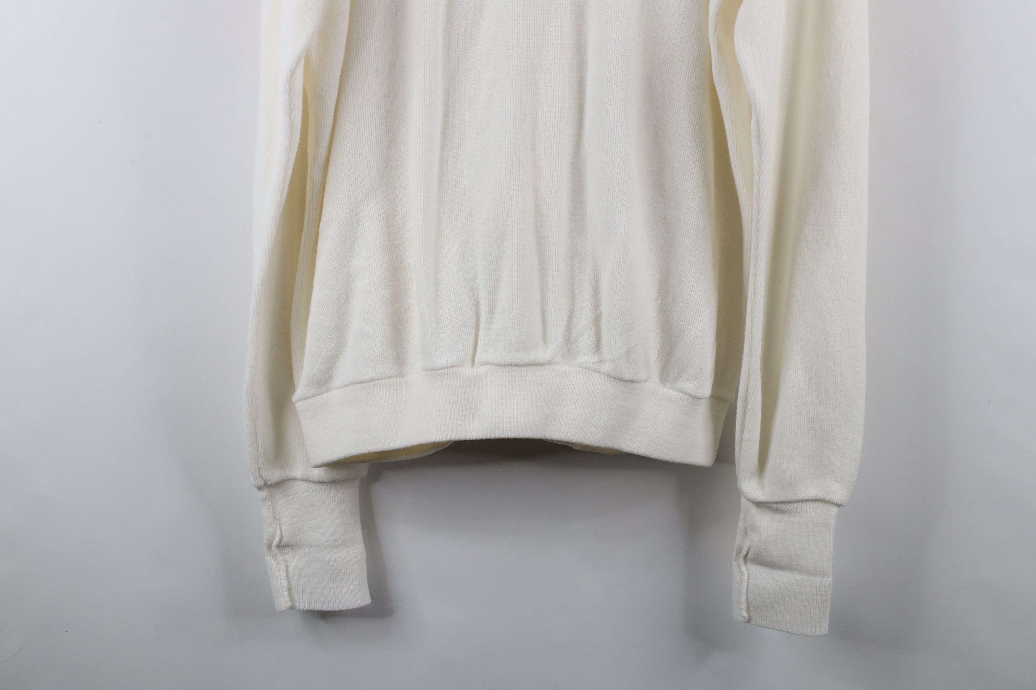 Vintage Vintage 70s Streetwear Blank Knit Cardigan Sweater White USA Size US XL / EU 56 / 4 - 13 Thumbnail