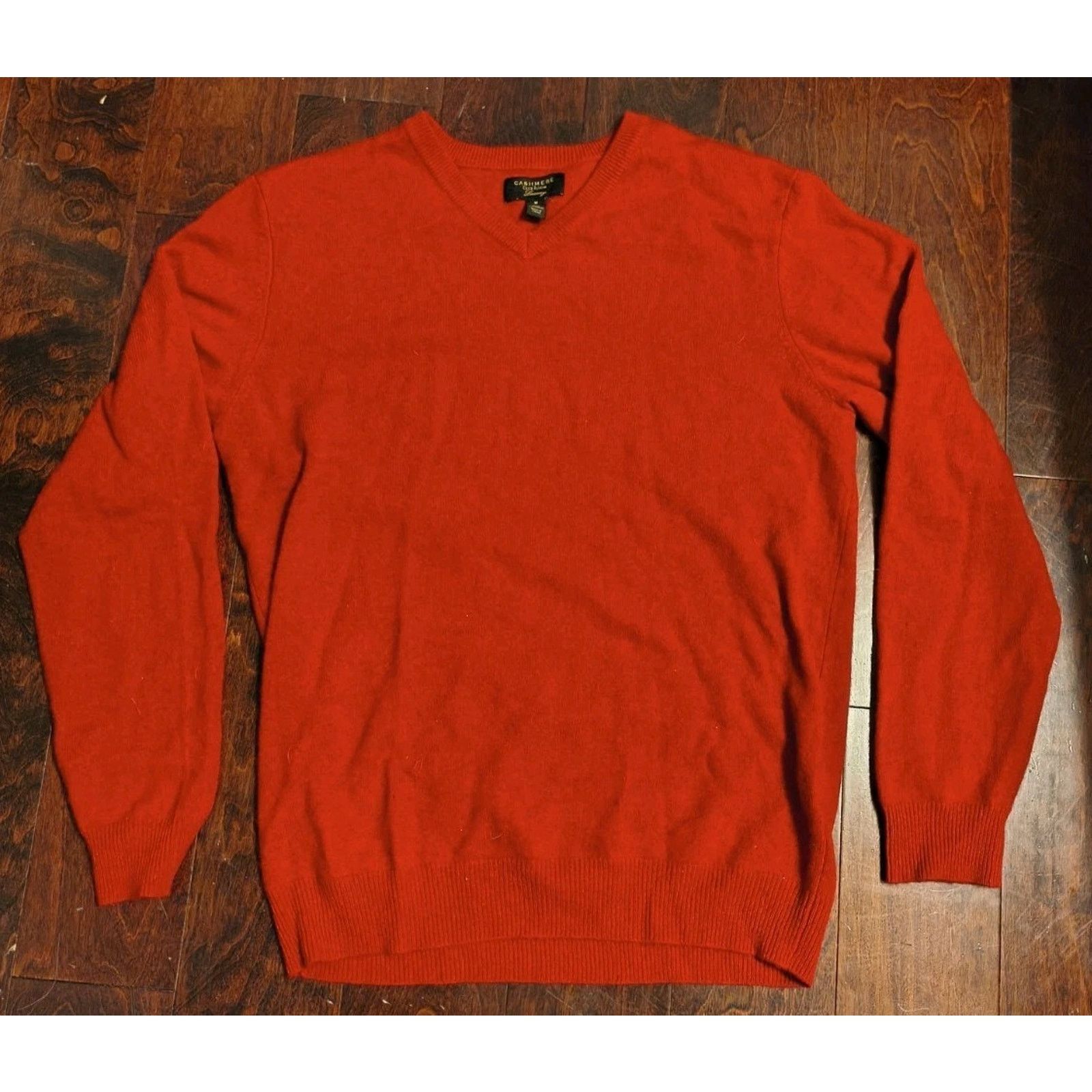 Club Room Club Room M Red 100% Cashmere V-Neck Knit Pullover Sweater Size US M / EU 48-50 / 2 - 1 Thumbnail