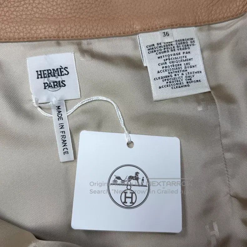 Hermes Hermes Classic Khaki Leather Skirt Size 24" / US 00 / IT 34 - 5 Thumbnail