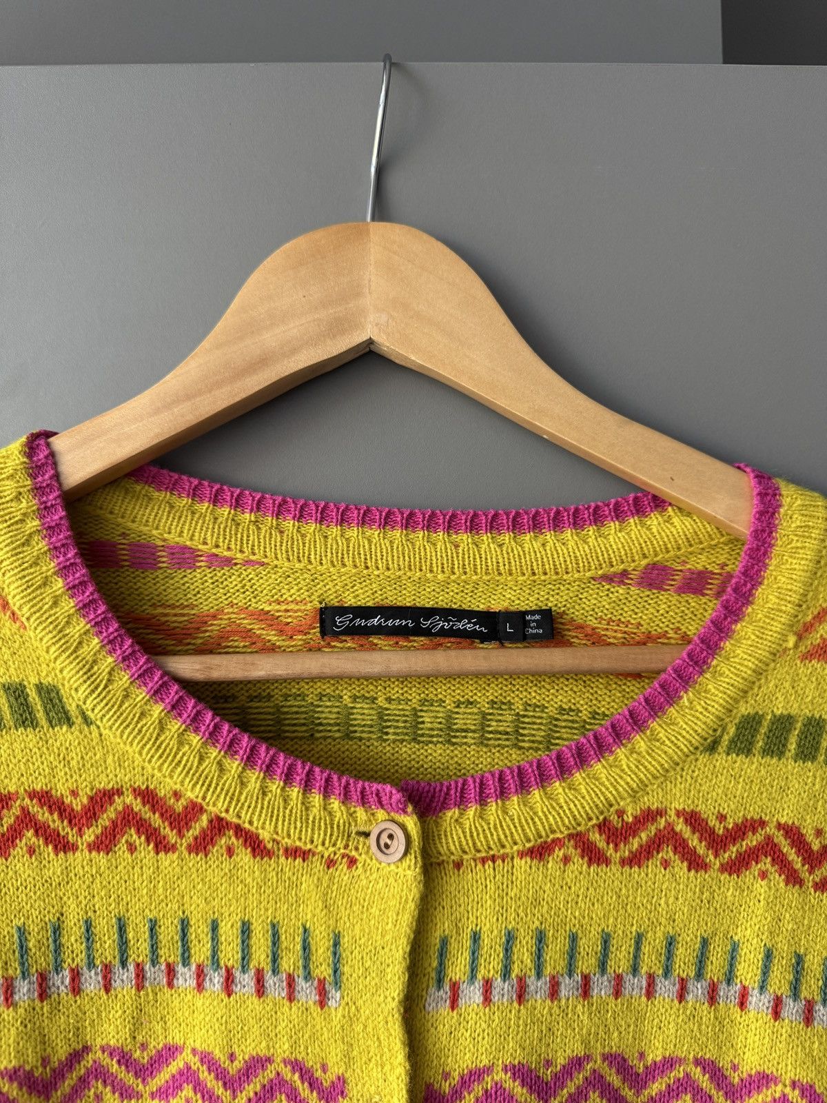 Gudrun Sjoden Güdrun Sjoden Scandinavian Wool Hemp Blend Ethnic Cardigan Size L / US 10 / IT 46 - 2 Thumbnail