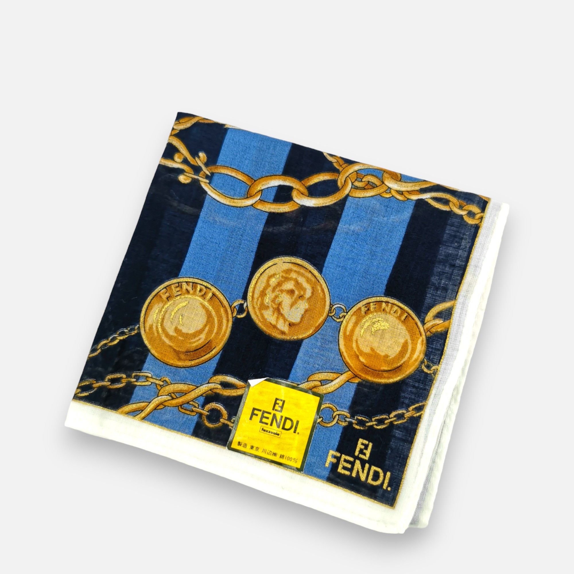 Japanese Brand Vintage FENDI Handkerchief Pocket Square Bandana Size ONE SIZE - 2 Thumbnail