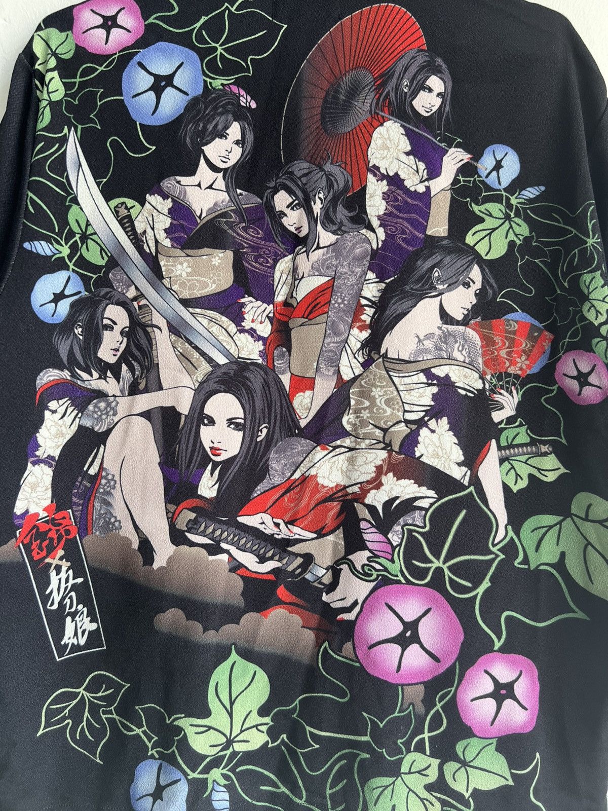 Karakuri Tamashii 🇯🇵 Traditional Geisha Yakuza Sakura Motif Camp Collar Shirt Size US XL / EU 56 / 4 - 4 Thumbnail