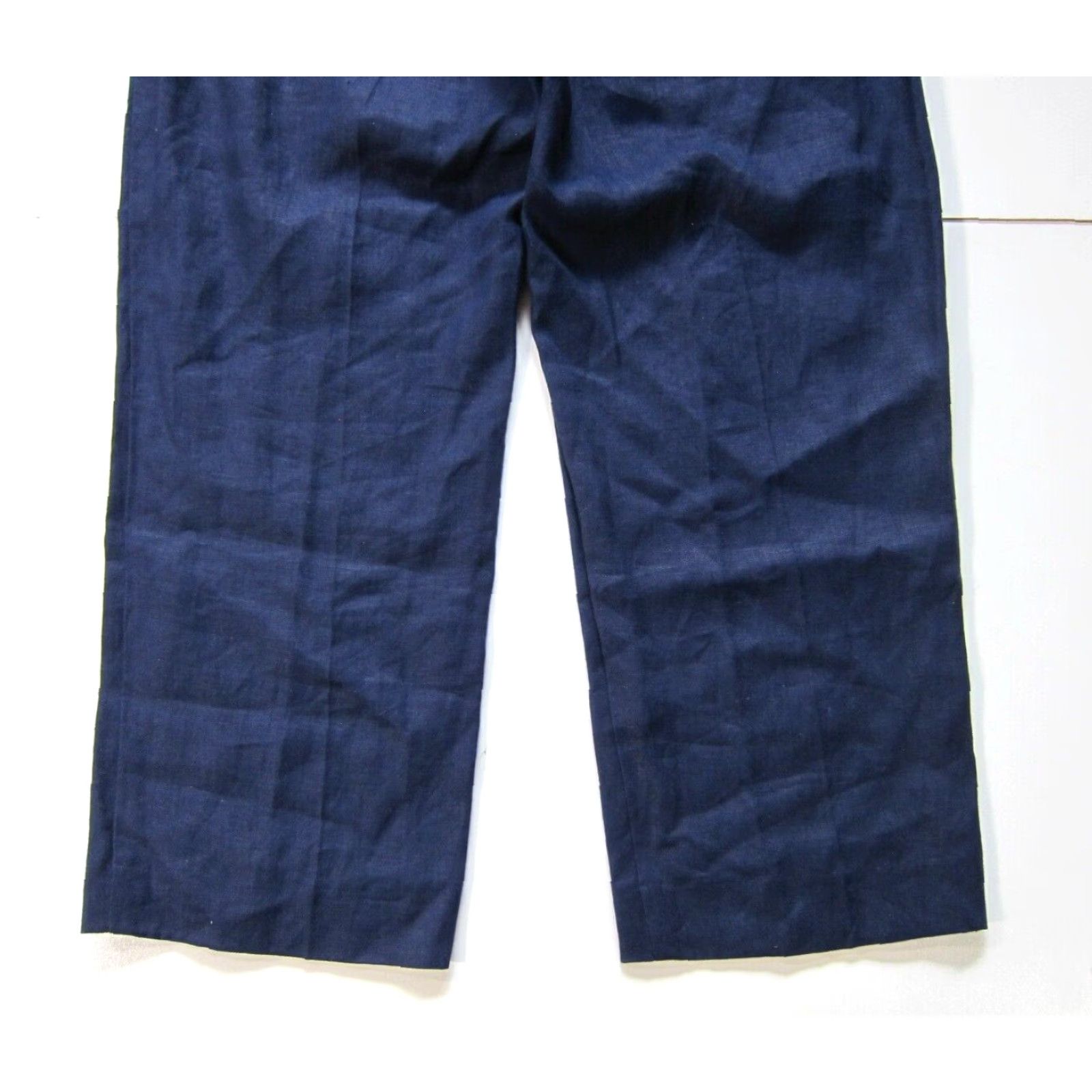 Kenneth Cole Kenneth Cole New York 100% Linen Blue Flat Front Wide Leg Capri Crop Pant 10 Size 32" / US 10 / IT 46 - 7 Thumbnail