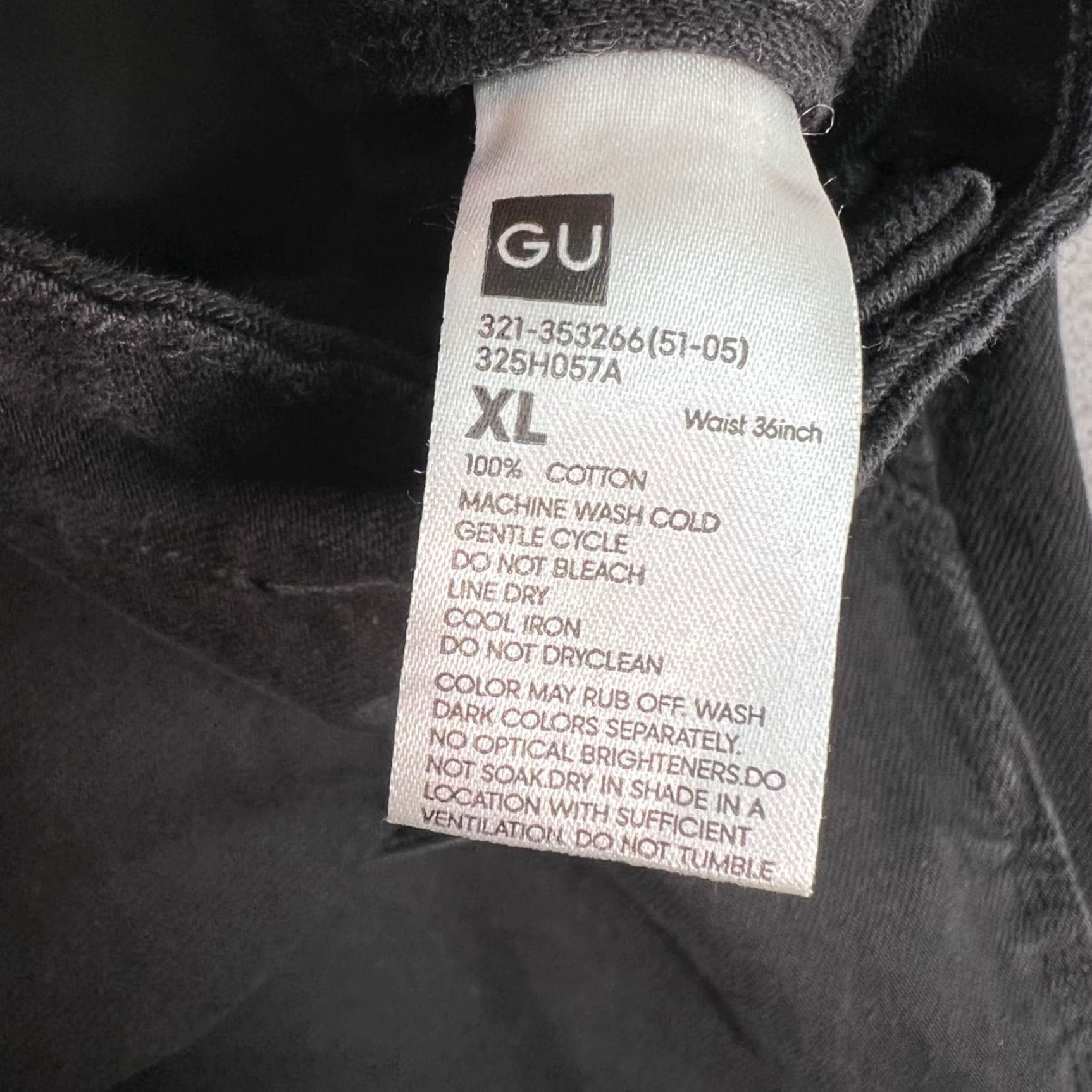 Vintage GU Pants 36 in Waist Black Cotton Relaxed Fit Chino XL Mens Size US 36 / EU 52 - 3 Thumbnail