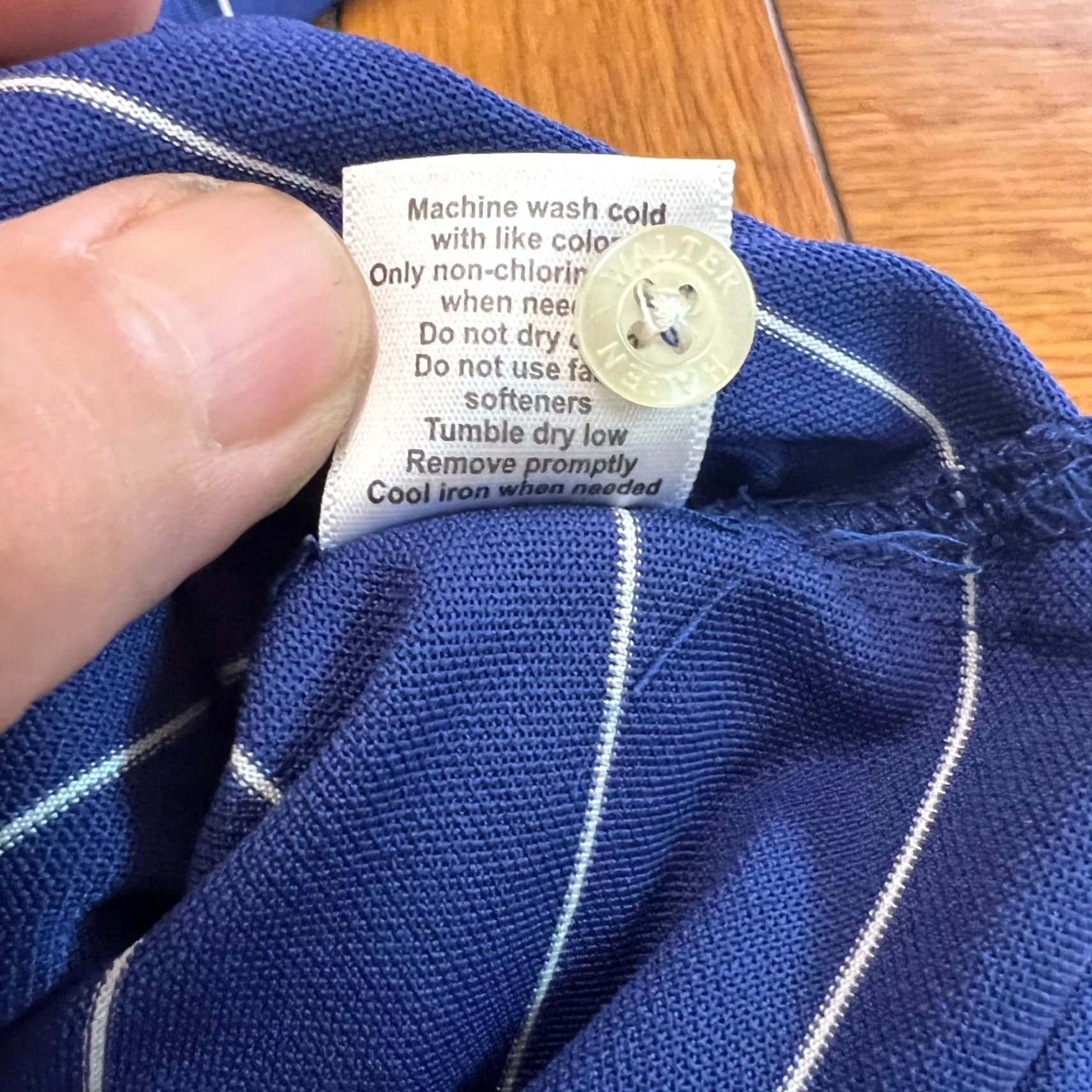 Vintage Walter Hagen Polo Shirt Striped Blue Polo M Mens Shirt Short Sleeve Pullover Collared Casual Classic Knit Polyester 100% Buttonless? Size US M / EU 48-50 / 2 - 6 Thumbnail