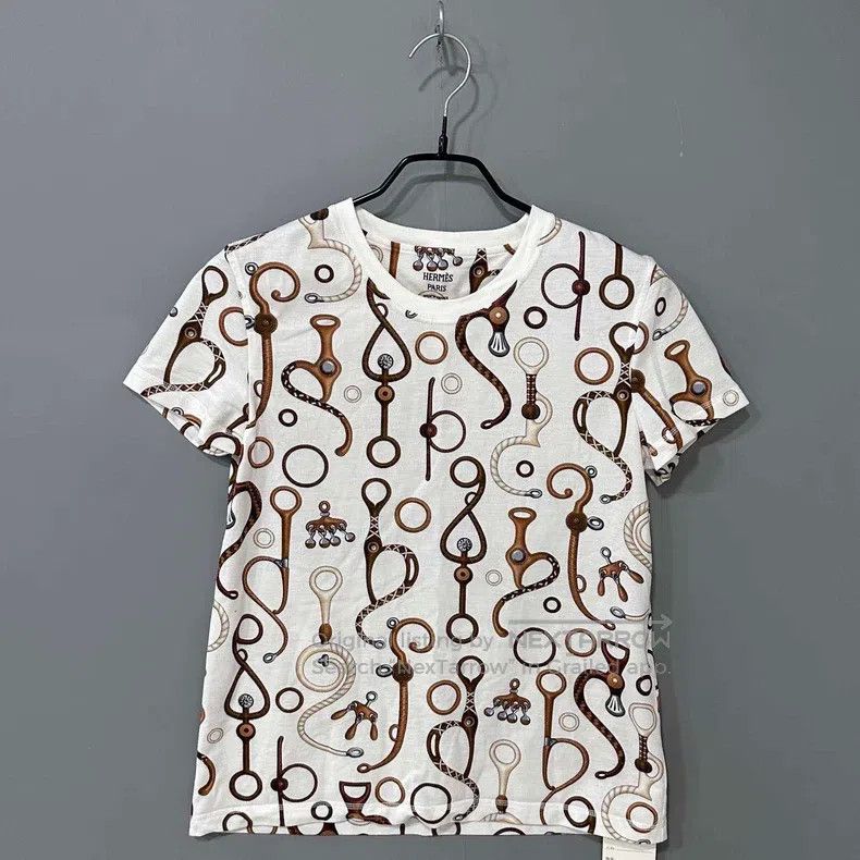 Hermes Hermes Horse Tack Pattern Short Sleeve Size XS / US 0-2 / IT 36-38 - 1 Thumbnail
