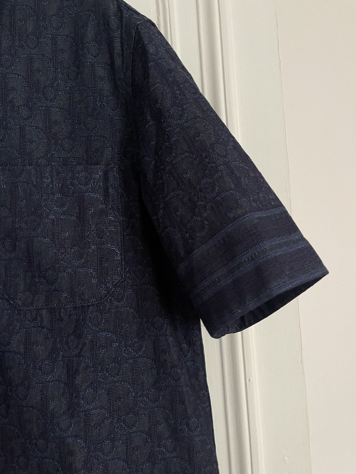 Dior Dior Ss Denim Shirt Oblique Cross Monogram 37 Size US M / EU 48-50 / 2 - 4 Thumbnail