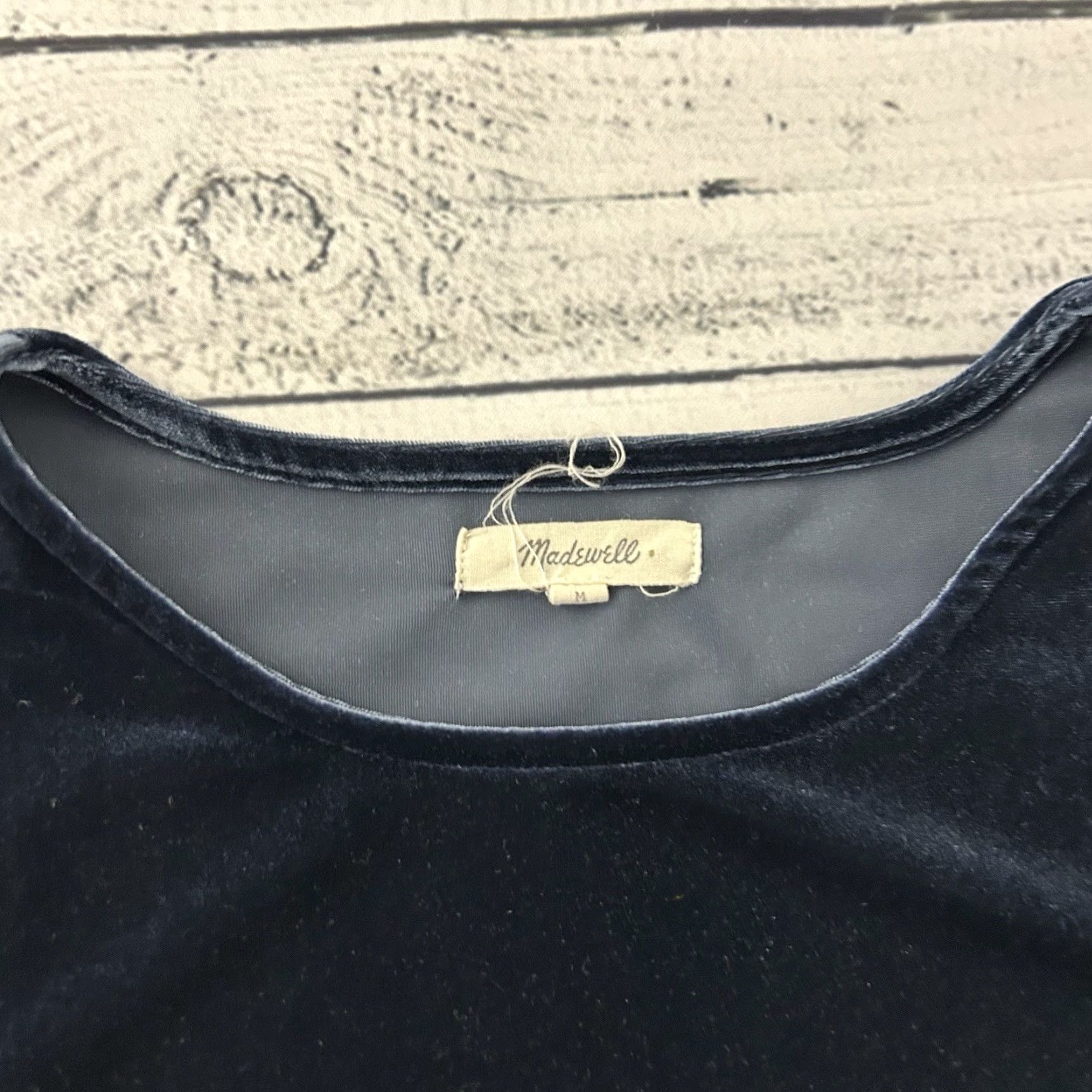 Madewell Madewell Short Sleeve Velour Top Women's M Blue Size M / US 6-8 / IT 42-44 - 2 Thumbnail