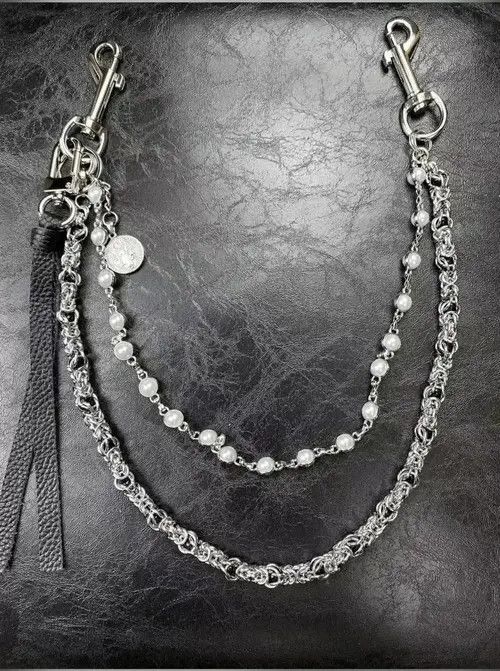 VIBE 2 Layer Natural Echo Pearled Wallet Chain Size ONE SIZE - 6 Thumbnail
