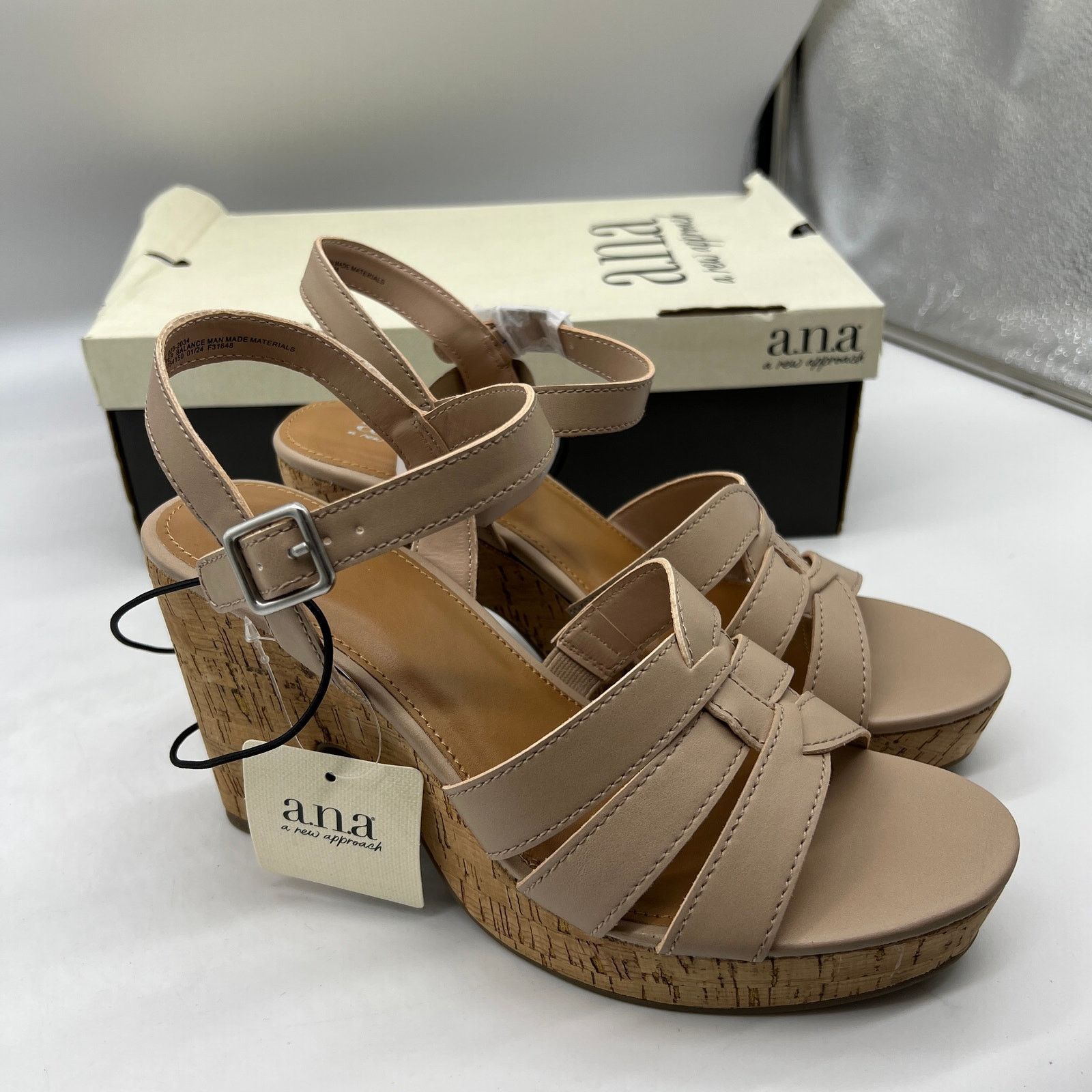 Other a.n.a Womens Billie Heeled Sandals Nude Color Size 9M Size US 9 / IT 39 - 3 Thumbnail