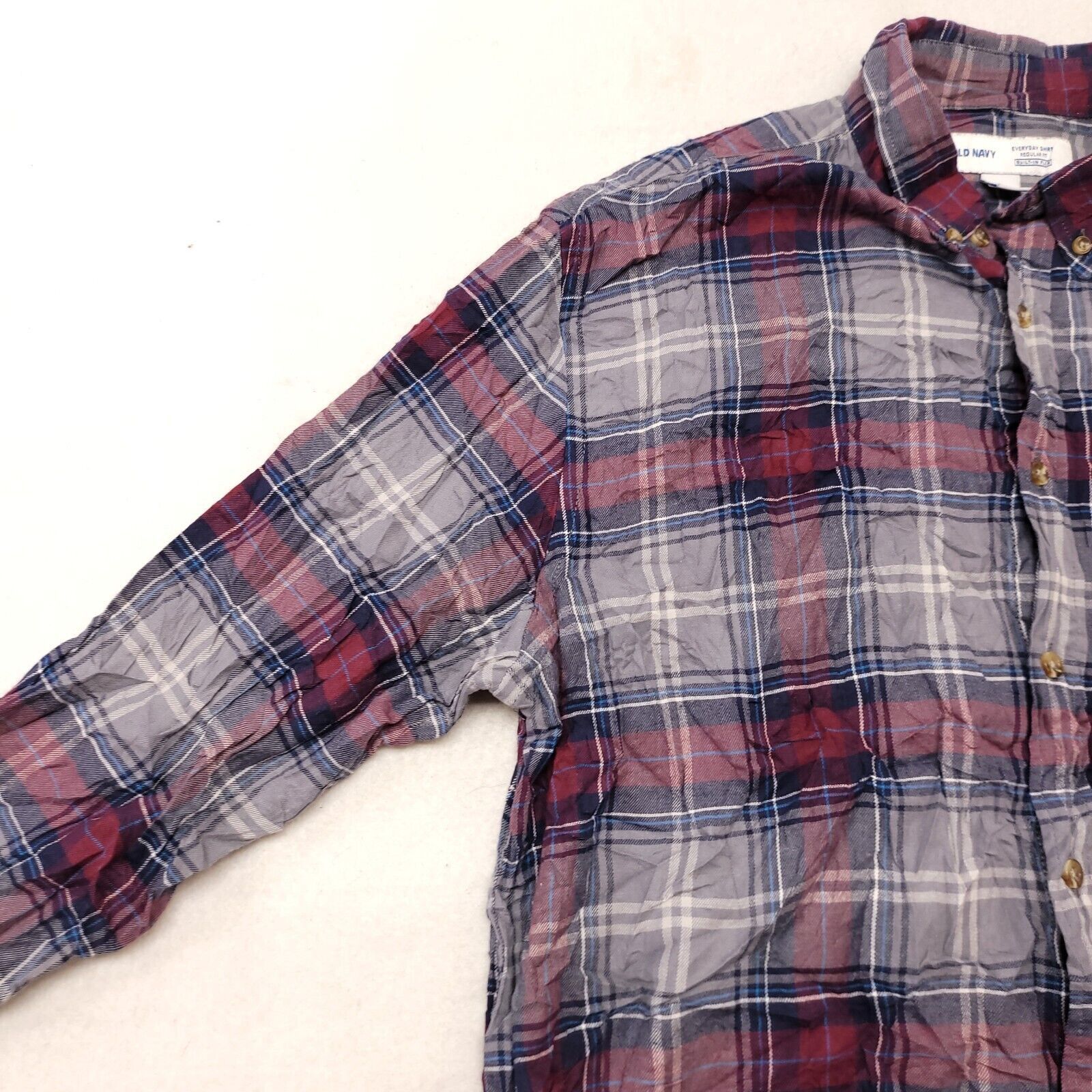 Old Navy Old Navy Tartan Flannel Shirt Mens Size Large Gray Blue Red Size US L / EU 52-54 / 3 - 4 Thumbnail