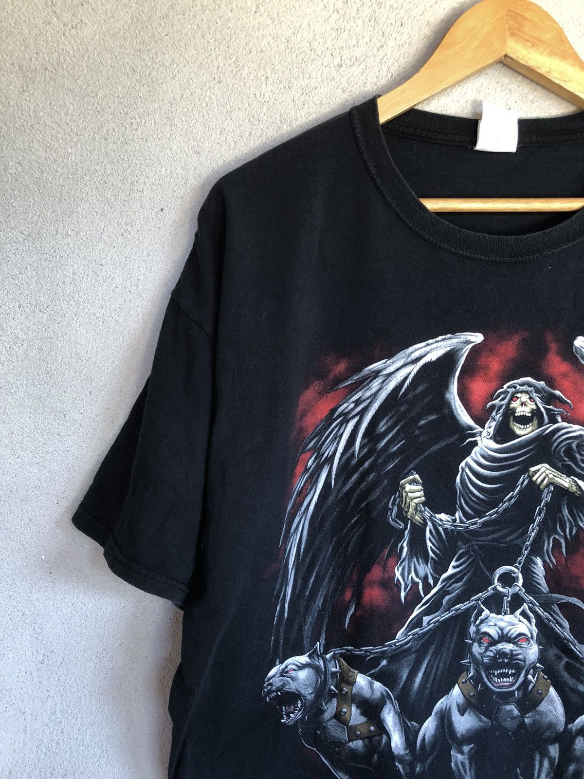 Affliction × Vintage Crazy Vintage Y2K Hellhound Reaper Pit Bulls Tee Size US XL / EU 56 / 4 - 6 Thumbnail