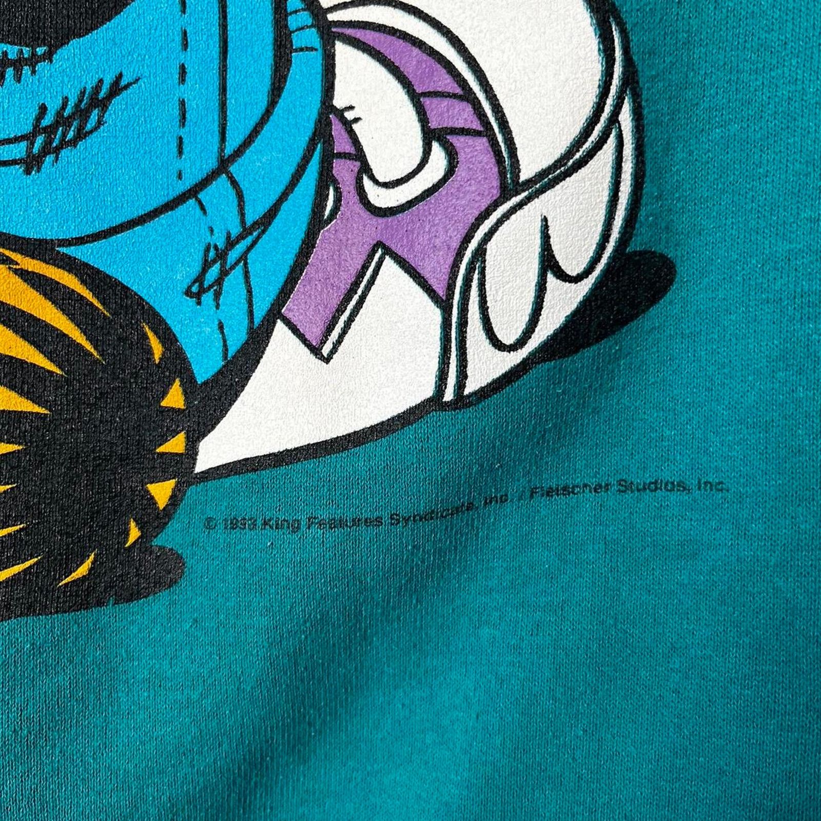 Vintage Vintage Garfield 90s Large Back Graphic Teal Sweater Size US L / EU 52-54 / 3 - 4 Thumbnail