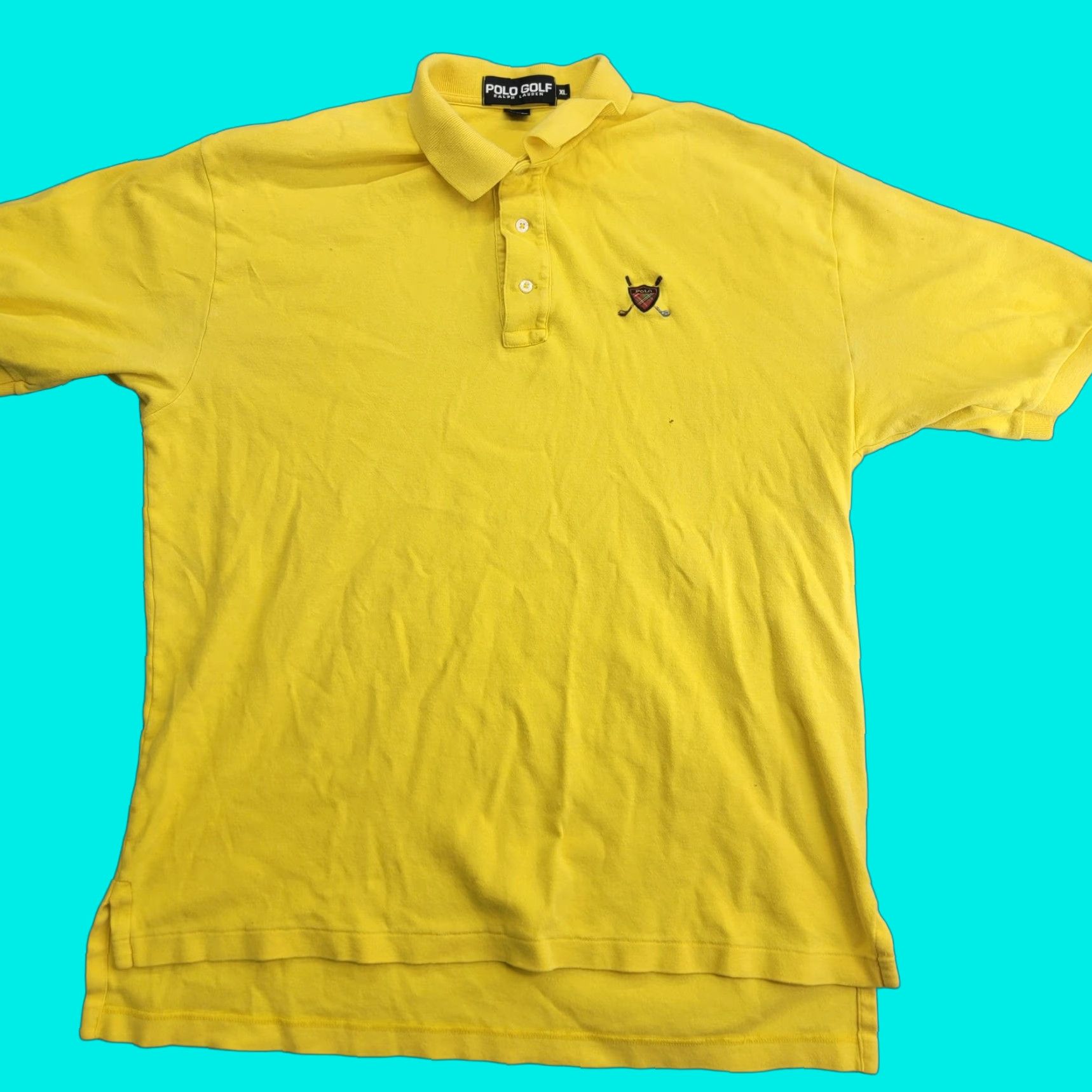 Polo Ralph Lauren VINTAGE Polo Golf Ralph Lauren Polo Shirt Mens XL Yellow Embroidered Crest 100% Cotton Size US XL / EU 56 / 4 - 1 Thumbnail