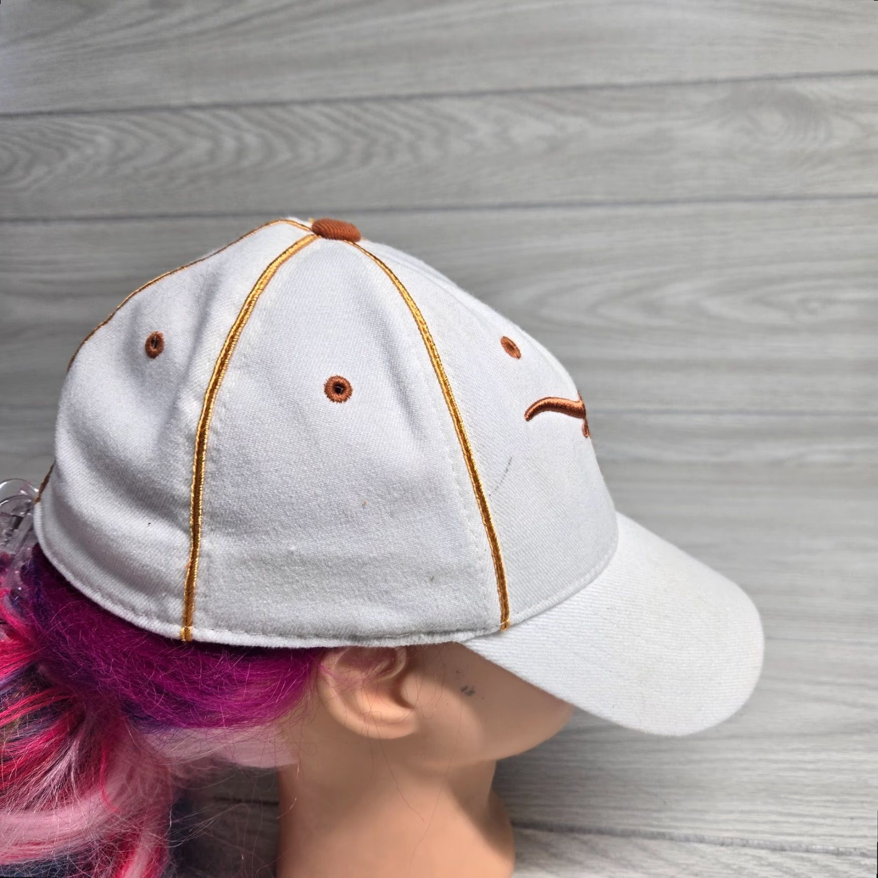 Vintage Texas Long Horns Baseball Hat Adjustable Orange/White Stretch Fit Adult Size Size ONE SIZE - 4 Thumbnail