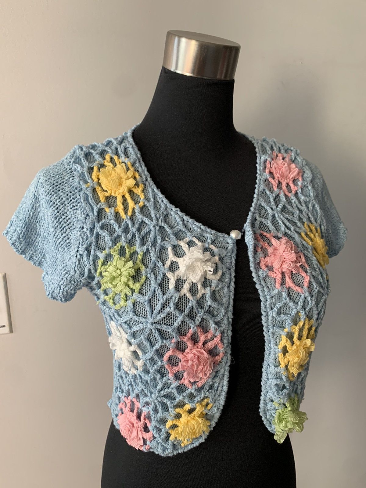 Vintage Vintage 90s y2k Hand Stitched Crochet Top Size S / US 4 / IT 40 - 20 Thumbnail