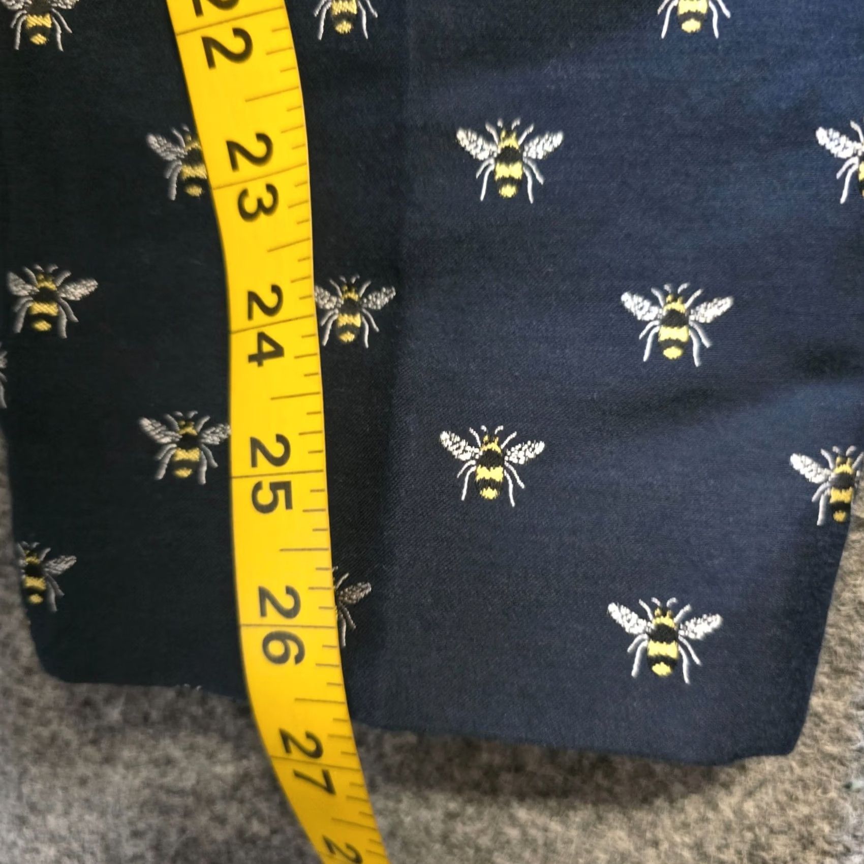 J.Crew J.CREW Pants Womens Size 00 Blue Bee Bumblebee Chino Flat Front Whimsy Career Pants Chino Regular 26.5in Inseam Womens Size 24" / US 00 / IT 34 - 7 Thumbnail