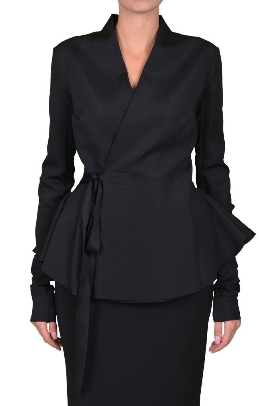 Rick Owens Last Size Rick Owens Sleek Peplum Tie-Waist Blazer Size M / US 6-8 / IT 42-44 - 1 Thumbnail