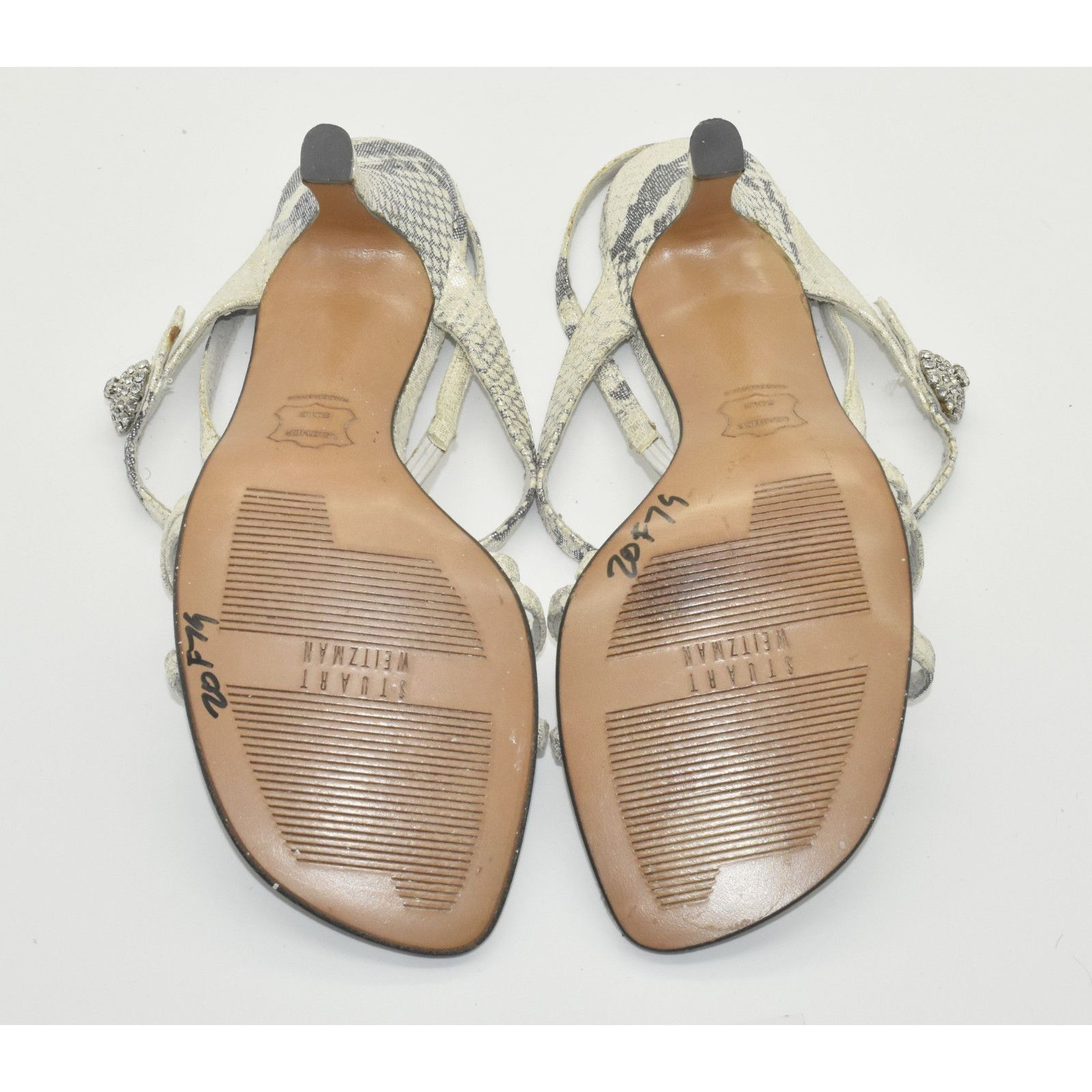 Stuart Weitzman STUART WEITZMAN Snake Embossed Rhinestone Sandal Heels 6.5M Size US 6.5 / IT 36.5 - 5 Thumbnail