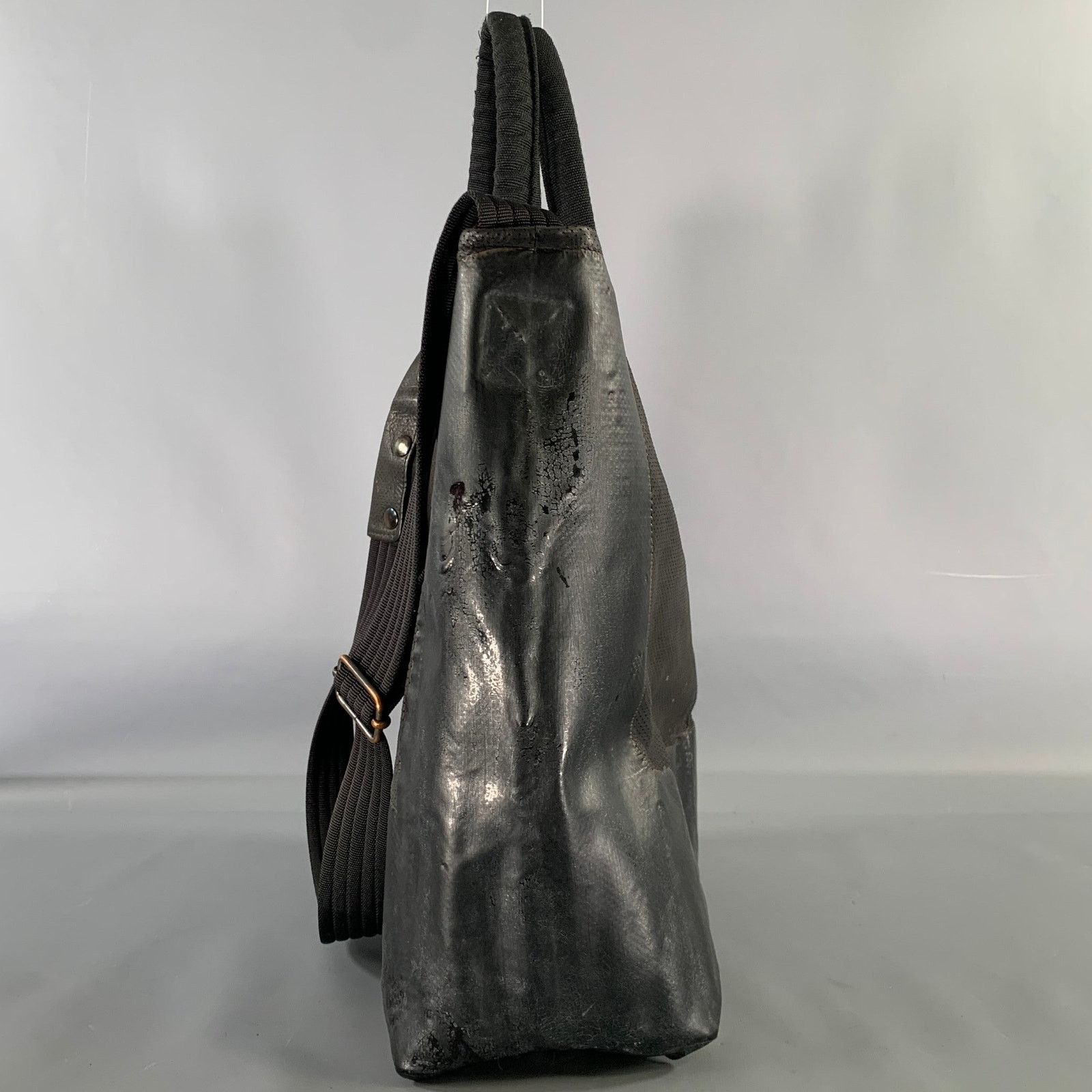 Other OXS Black Solid Leather Cross Body Tote Bag Size ONE SIZE - 4 Thumbnail