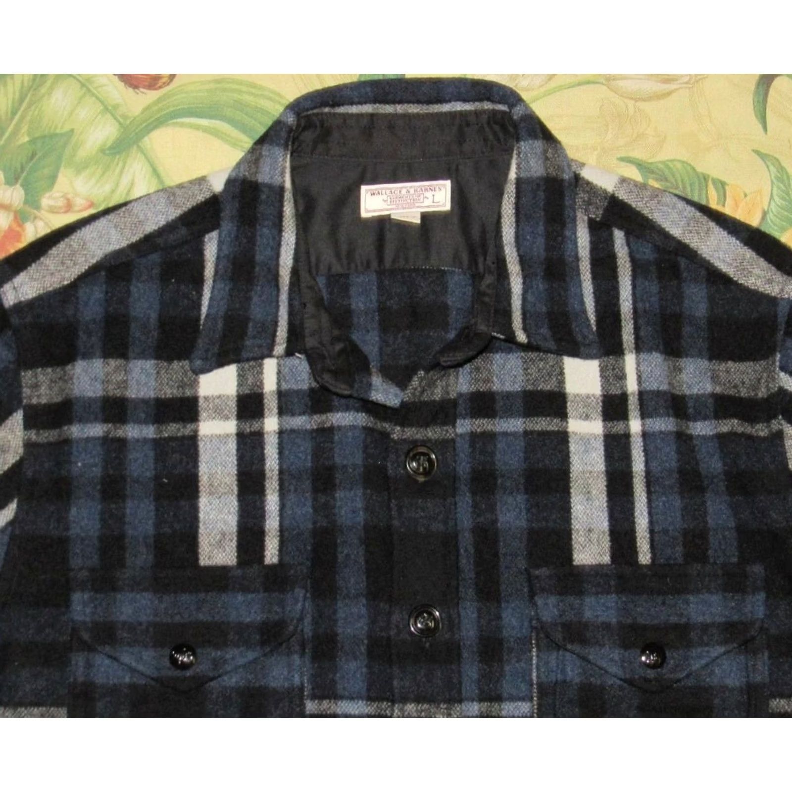 Wallace & Barnes WALLACE & BARNES J Crew Blue Plaid Wool Blend CPO Jacket Large Size US L / EU 52-54 / 3 - 2 Thumbnail