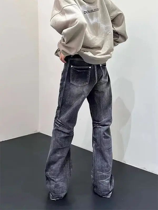 Japanese Brand Kokubu x Shia Washed vintage baggy micro flared jeans Size US 33 - 2 Thumbnail