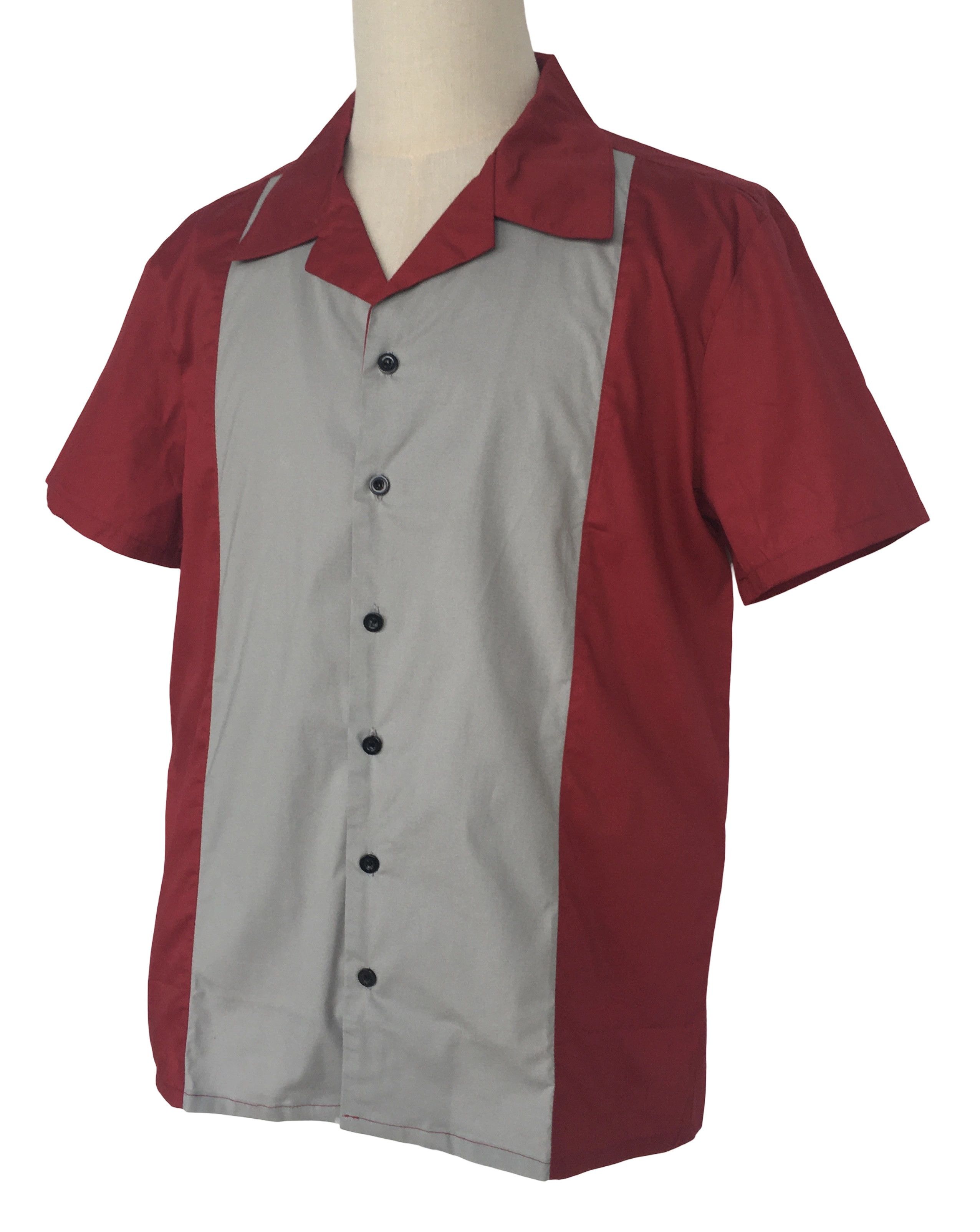 Other Maroon Rockabilly Bowling Shirts Men 50s Vintage Shirts Size US L / EU 52-54 / 3 - 2 Thumbnail