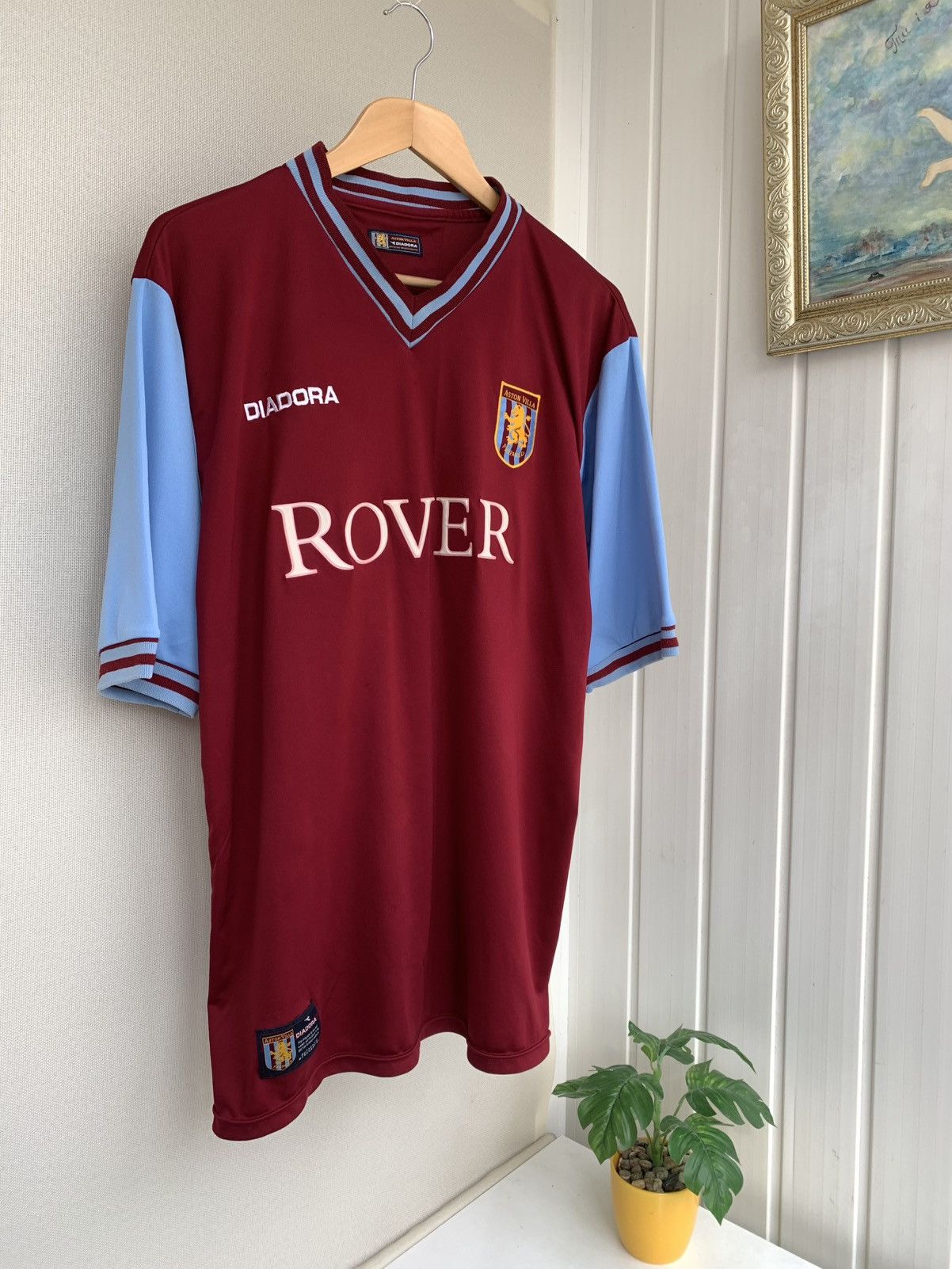 Diadora ASTON VILLA FC 2002-2003 Vintage Home Shirt Size L